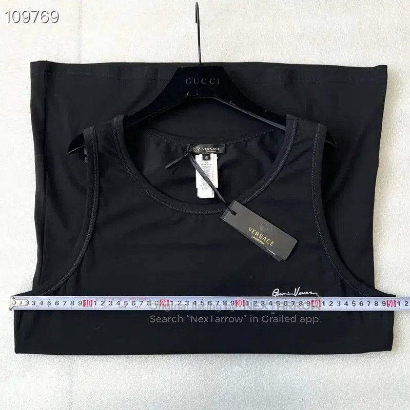 Versace Versace Black Cotton Embroidered Sleeveless Top . Size US S / EU 44-46 / 1 - 5 Thumbnail