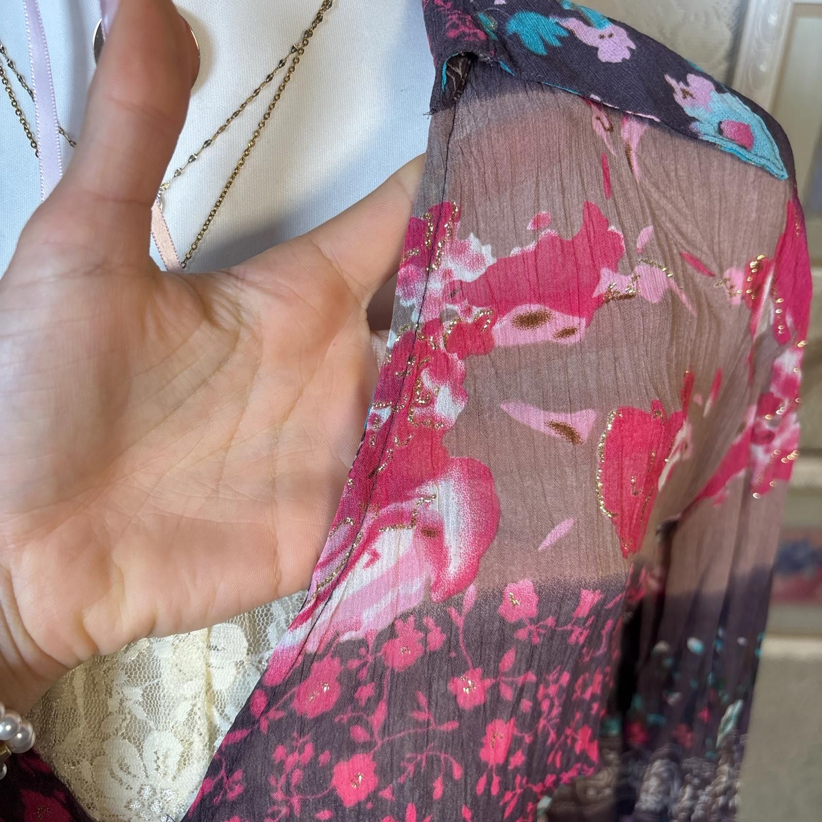 Other vintage silky fairy core floral blouse Size XL / US 12-14 / IT 48-50 - 5 Thumbnail