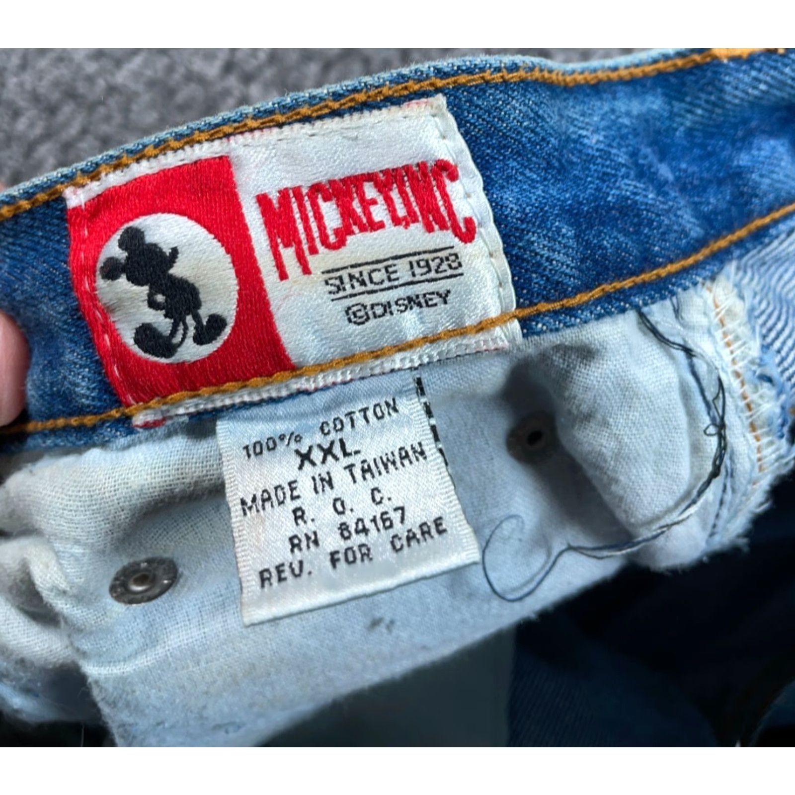 Denime VINTAGE Mickey Inc. Jeans Adult 2XL 34 x 34 Blue Denim Embroidered 90s Minnie Mouse Women's Jeans Size 24" / US 00 / IT 34 - 3 Thumbnail