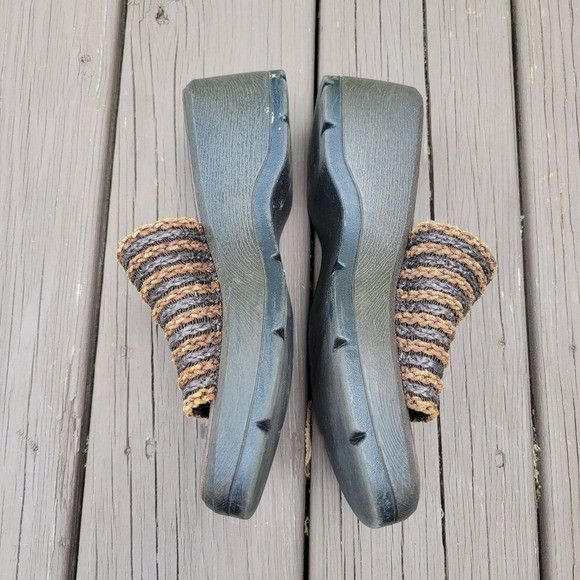 Vintage Vintage 90s y2k Bratz Brown Leather Woven Chunky Wedge Platf Size US 8 / IT 38 - 3 Thumbnail