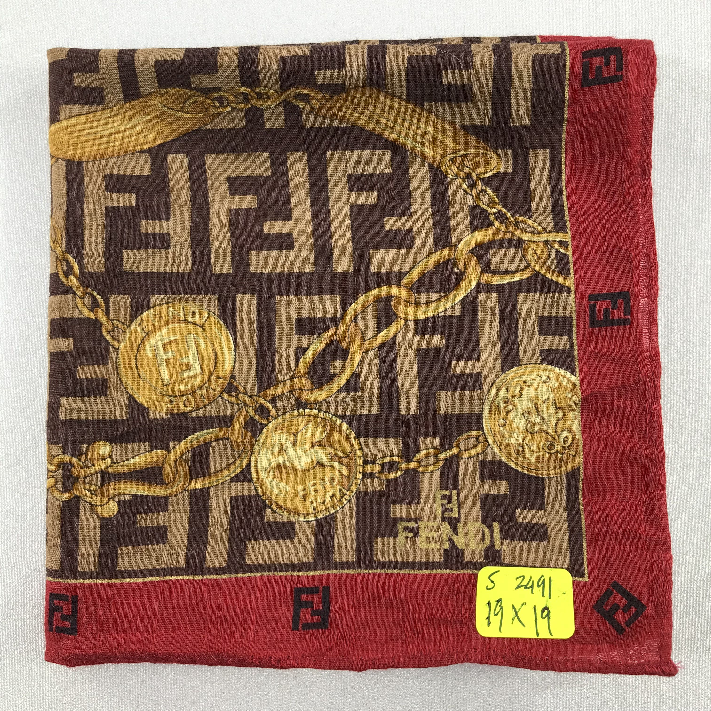 Vintage Vintage Fendi Bandana / Handkerchief / Neckerchief -S2491 Size ONE SIZE - 5 Thumbnail