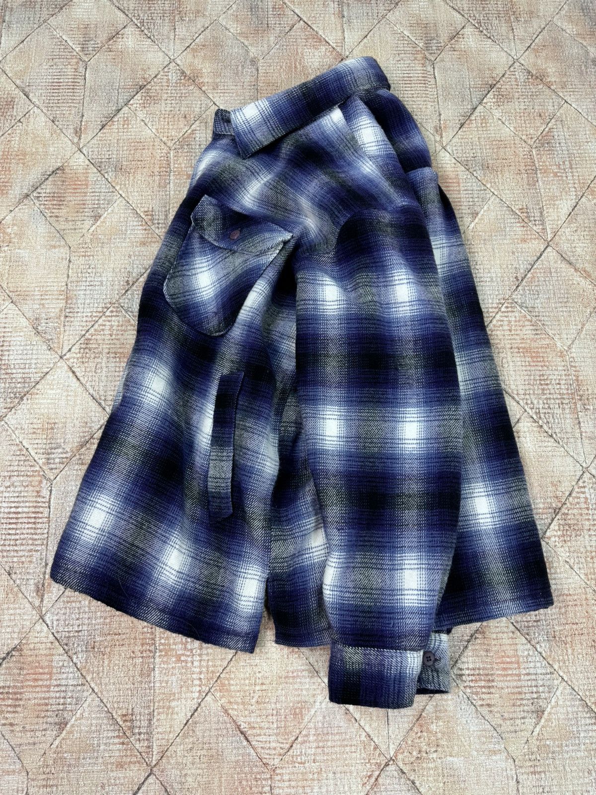 Needles × Vintage Vintage Sherpa Flannel Shirt Purple Needles Style Overshirt Size US L / EU 52-54 / 3 - 8 Thumbnail