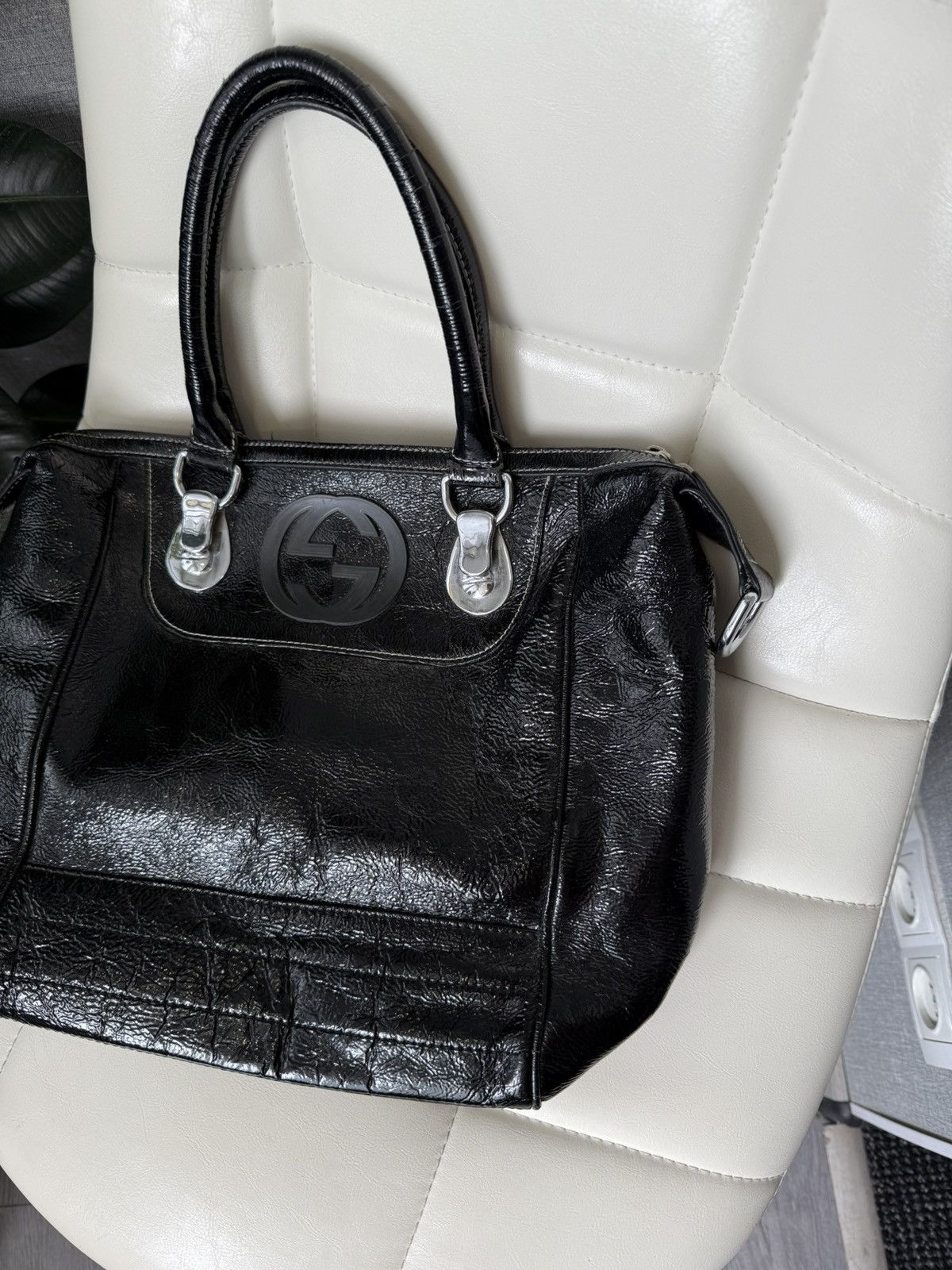 Gucci Gucci Dialux Snow Glam Black Hand Bag Boston Bag GG Logo Size ONE SIZE - 2 Thumbnail