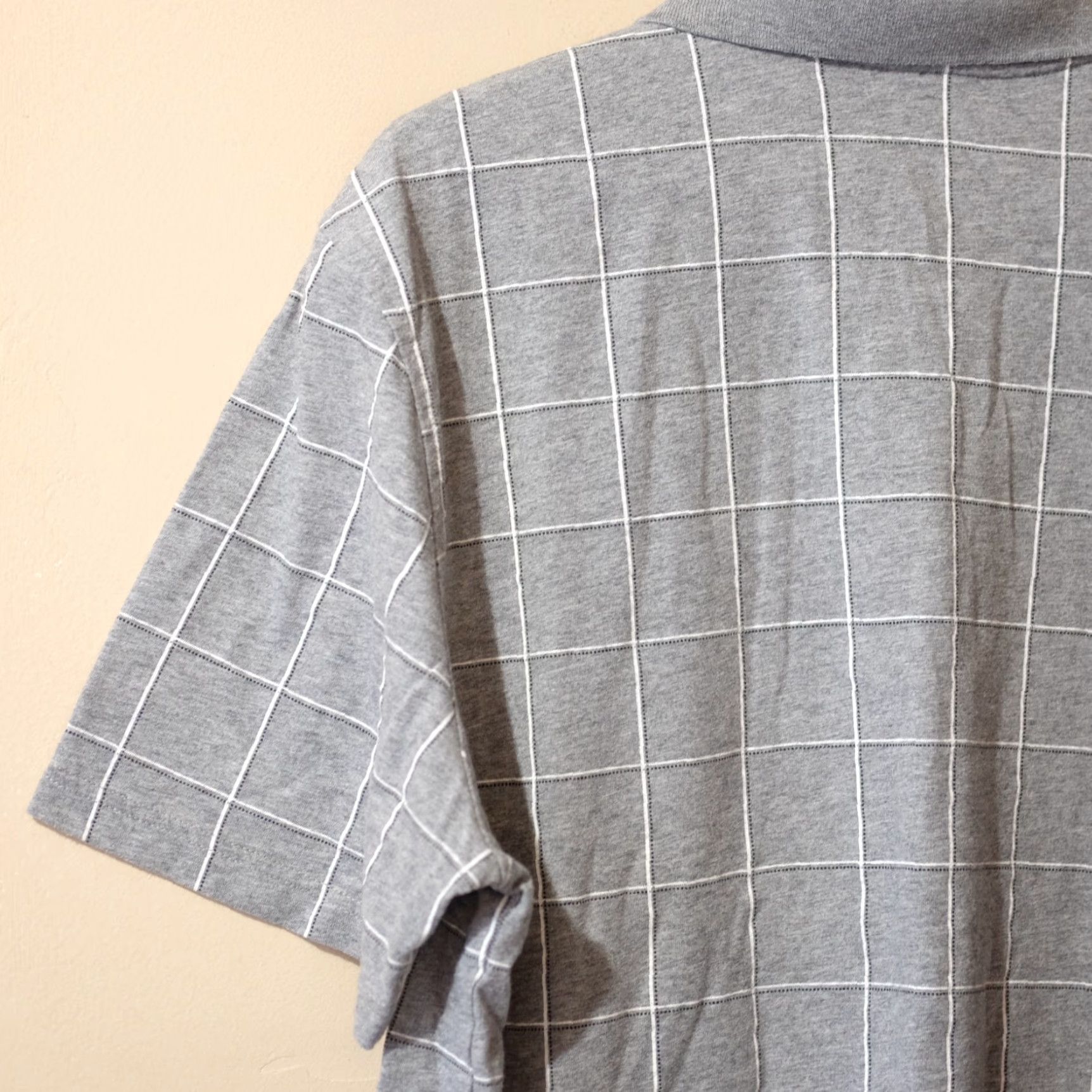 George George Polo Mens XL Gray Plaid Short Sleeve Performance Golf Size US XL / EU 56 / 4 - 7 Thumbnail