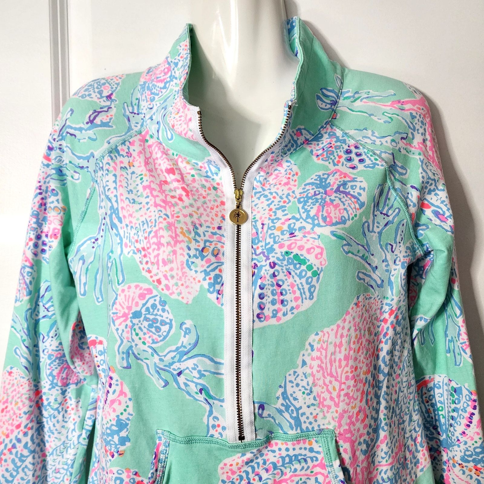 Lilly Pulitzer Lilly Pulitzer Jellyfish Half Zip Pullover Sweatshirt S Size S / US 4 / IT 40 - 2 Thumbnail