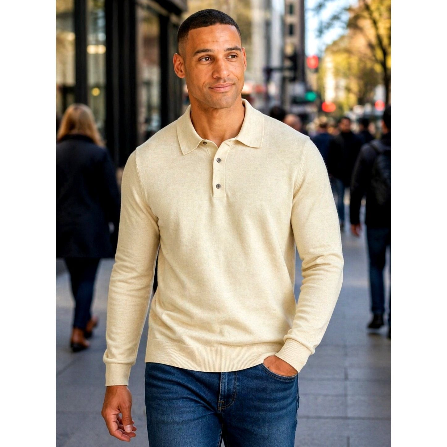 Other Men's Polo Collared Pullover Sweater Goodfellow & Co Cream M Size US M / EU 48-50 / 2 - 1 Thumbnail