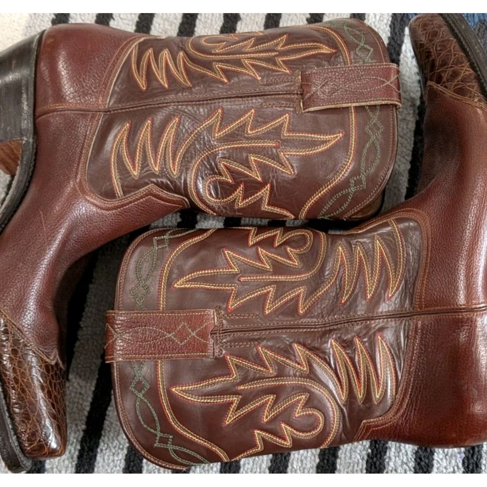 Vintage VINTAGE LeeKee Kowloon Boots Cowboy Western Leather Handmade Hong Kong Brown Size 10-11 Mens Size US 10 / EU 43 - 4 Thumbnail