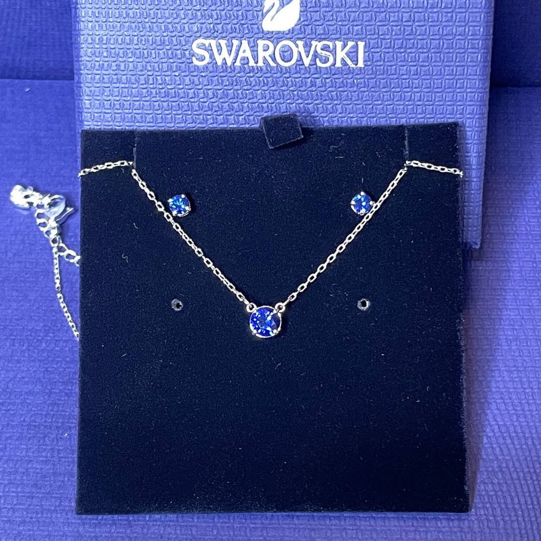 Swarovski Swarovski Attract set Round, Blue Necklace and Earrings Size ONE SIZE - 1 Thumbnail