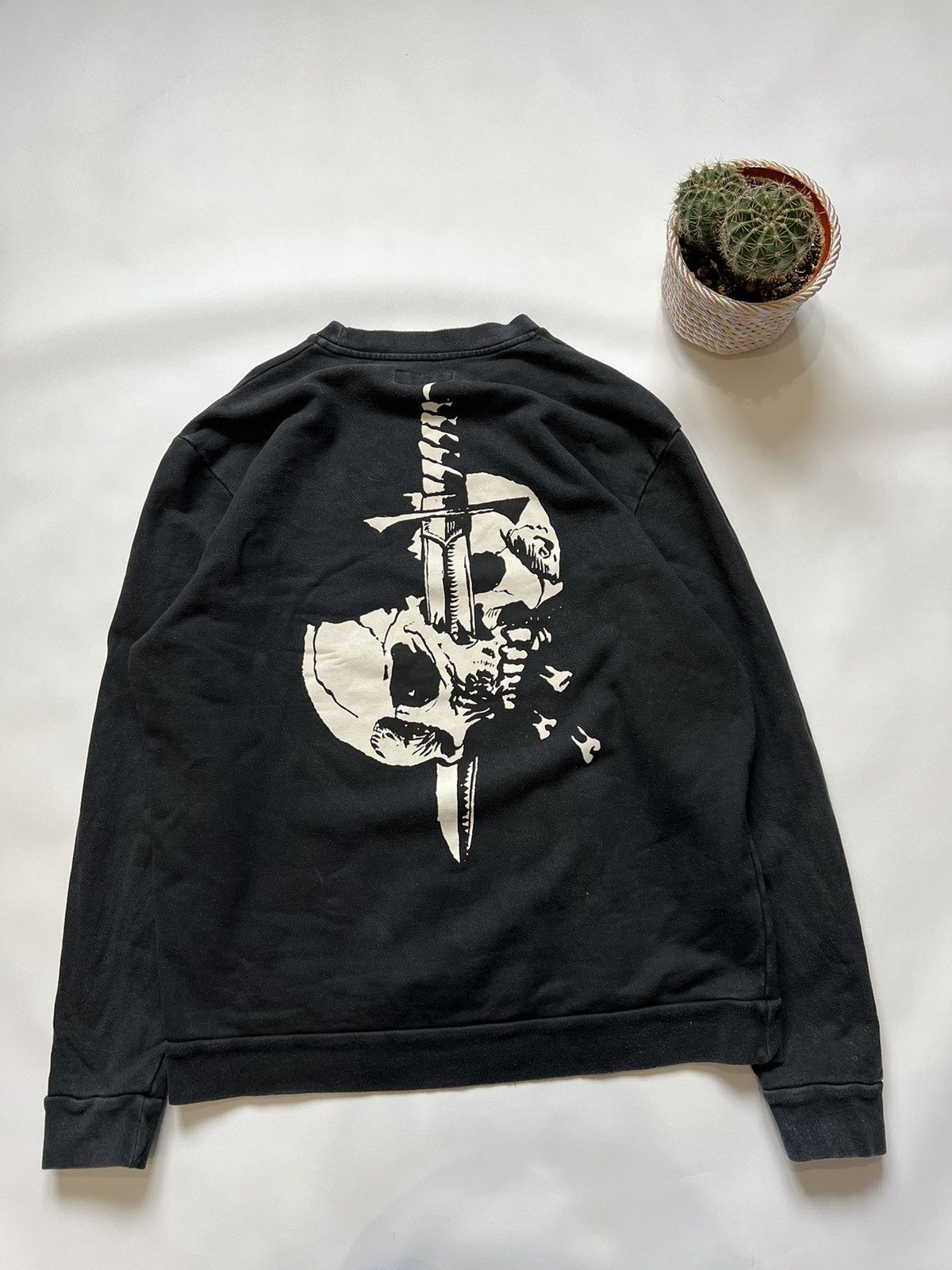 Allsaints Allsaints Bones Knife Sweatshirt Faded Black Size US S / EU 44-46 / 1 - 1 Thumbnail