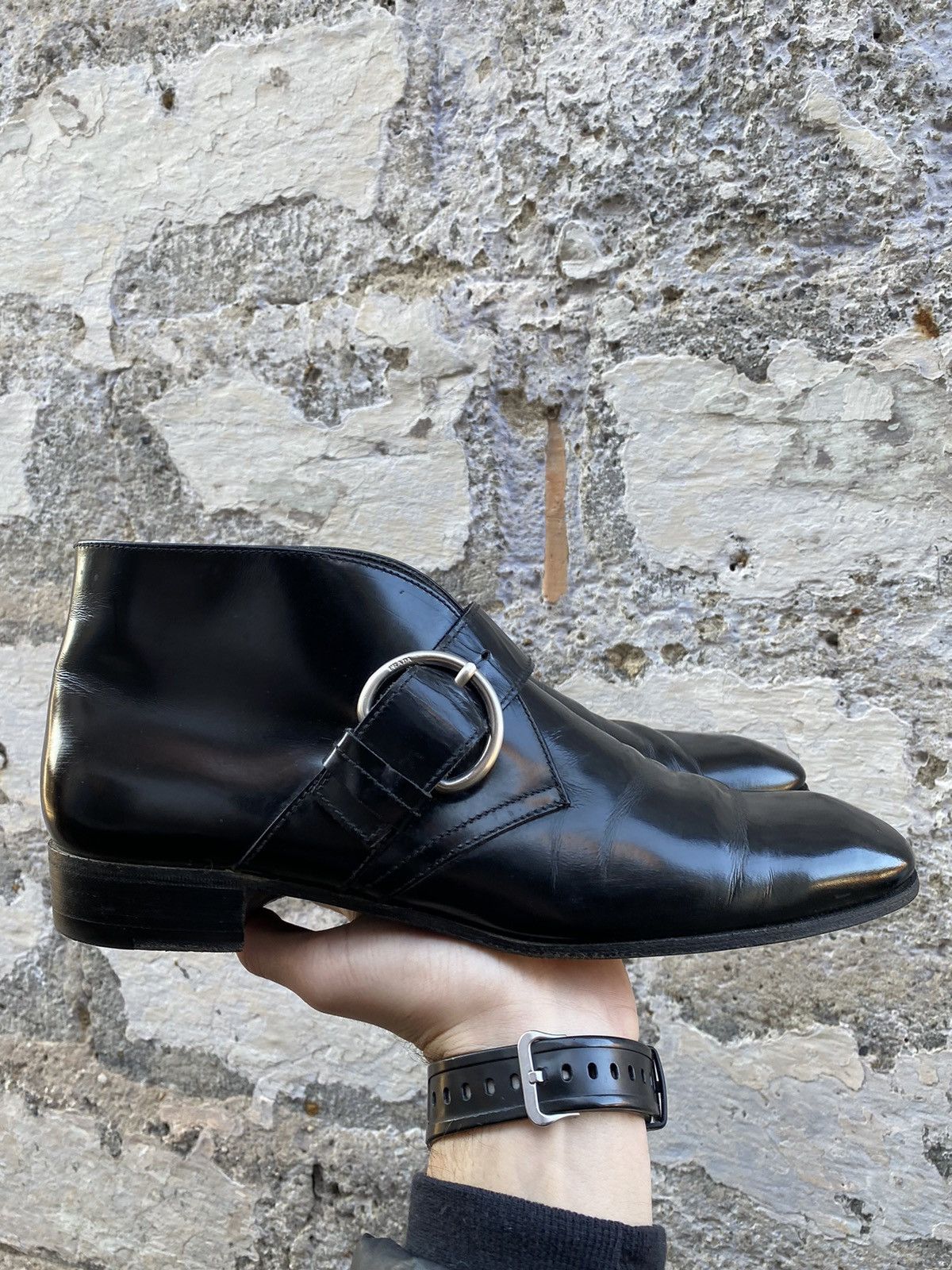Prada × Vintage Prada leather Strap Half boots size uk7.5 Size US 7.5 / EU 40-41 - 3 Thumbnail