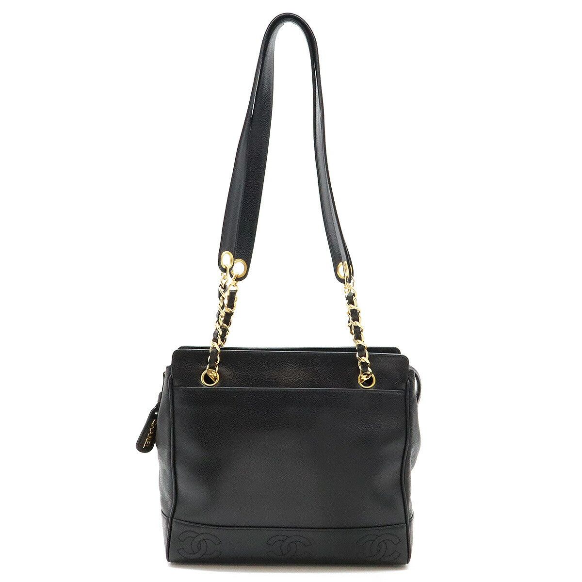 Chanel Chanel Chanel Caviar Skin Triple Coco Chain Shoulder Bag Leather Tote Bag in Very Good Condition Size ONE SIZE - 1 Thumbnail