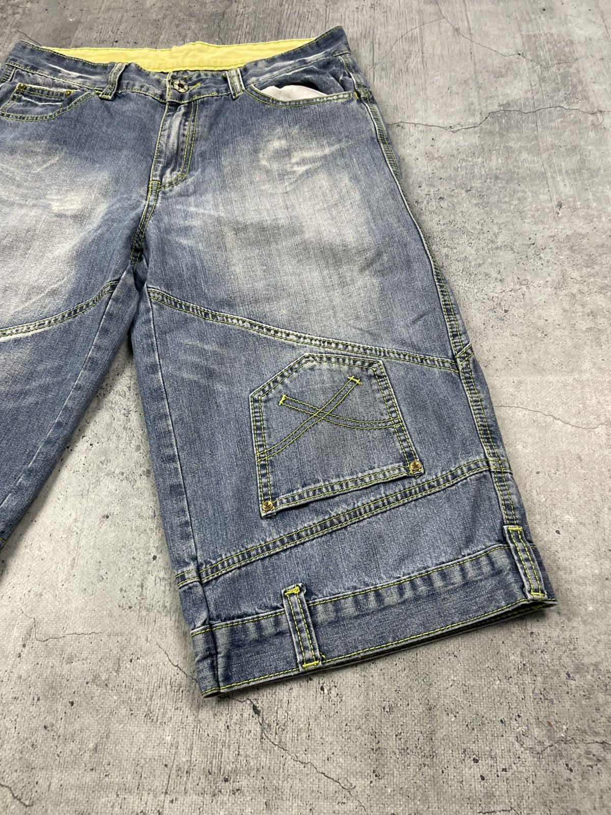 Japanese Brand × Seditionaries JAPANES Indigo Blue Multipocket Cargo Denim Crop Short Jean Size US 34 / EU 50 - 6 Thumbnail