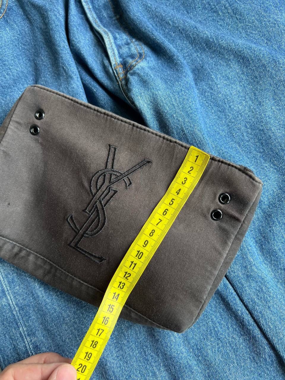 Vintage × Yves Saint Laurent Yves Saint Laurent YSL big pouch cosmetic bag used faded Size ONE SIZE - 10 Thumbnail