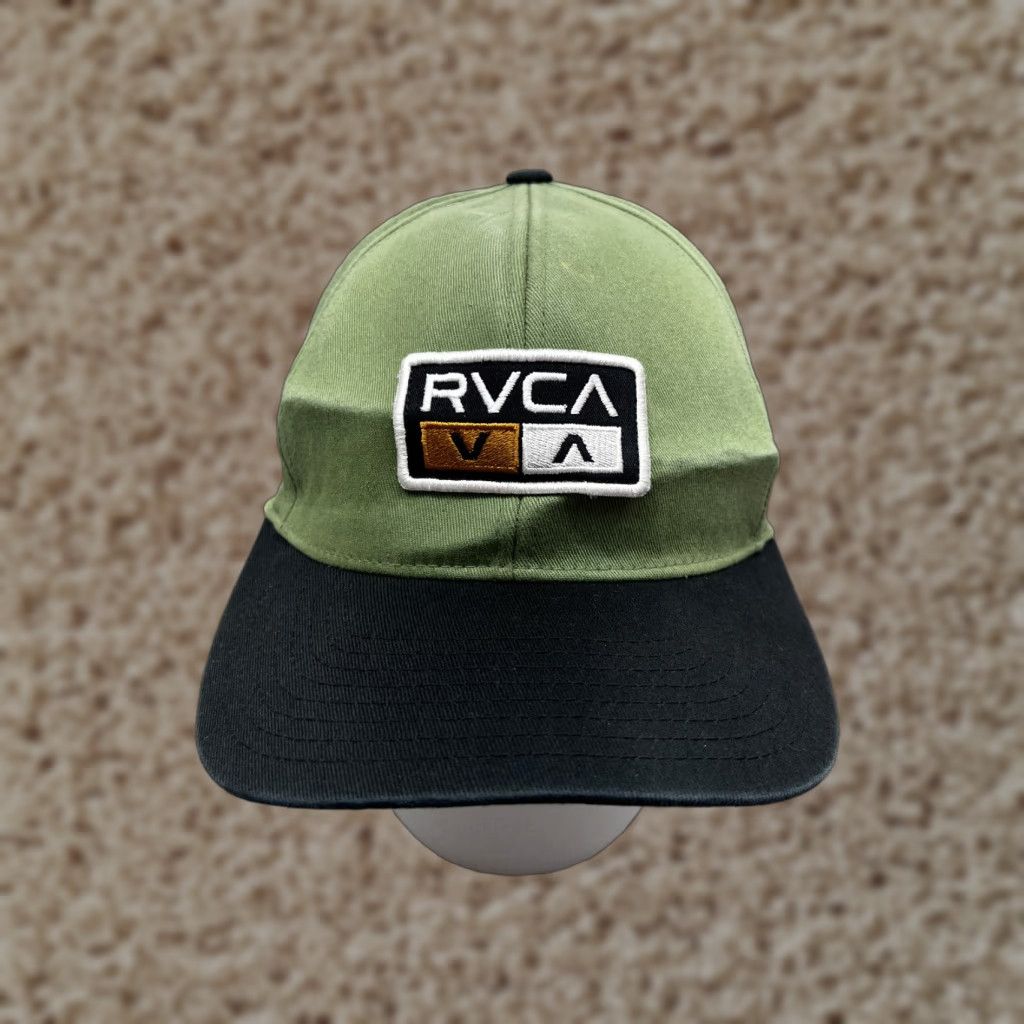 RVCA RVCA Hat Cap Fitted Adult One Size Green Cotton Spandex Twill Baseball Cap Beach Outdoor Casual Mens Size ONE SIZE - 1 Thumbnail