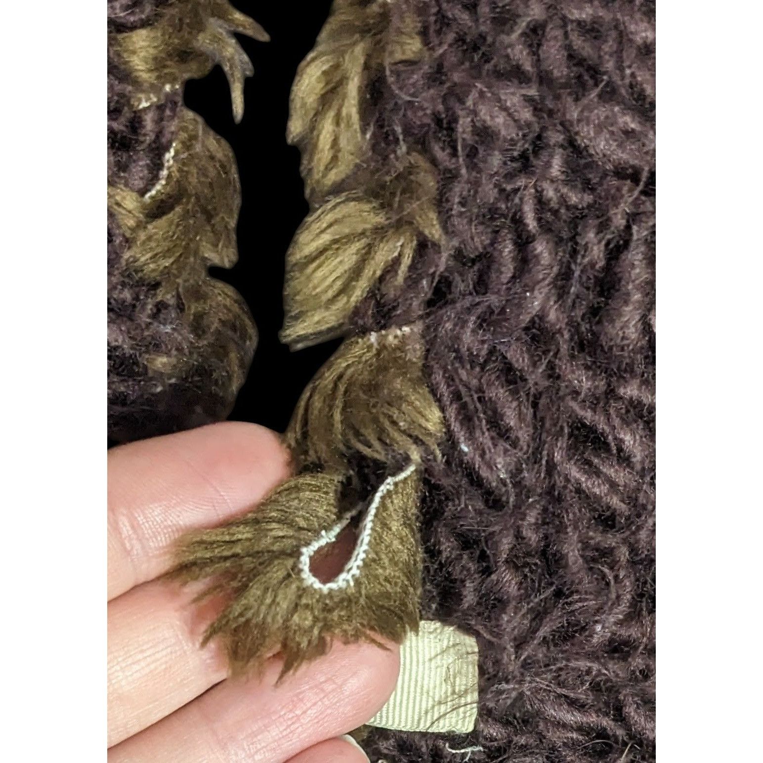 O'Neill Sporty O'Neill Brown Knit Scarf With Fringe & Faux Fur Trim Size ONE SIZE - 4 Thumbnail