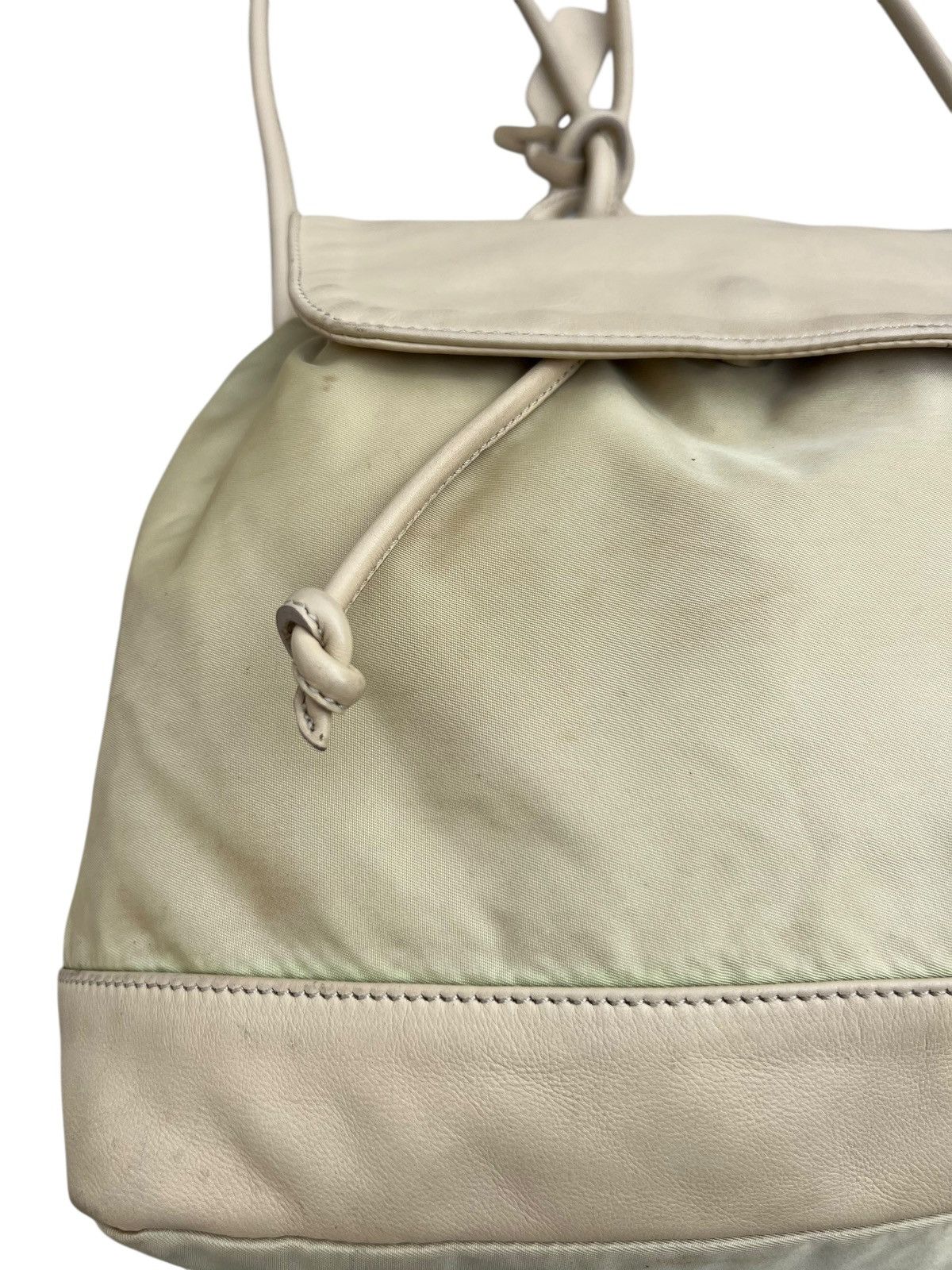 Leather Vintage MaxMara Scratches Patina Leather Nylon Backpack Size ONE SIZE - 9 Thumbnail