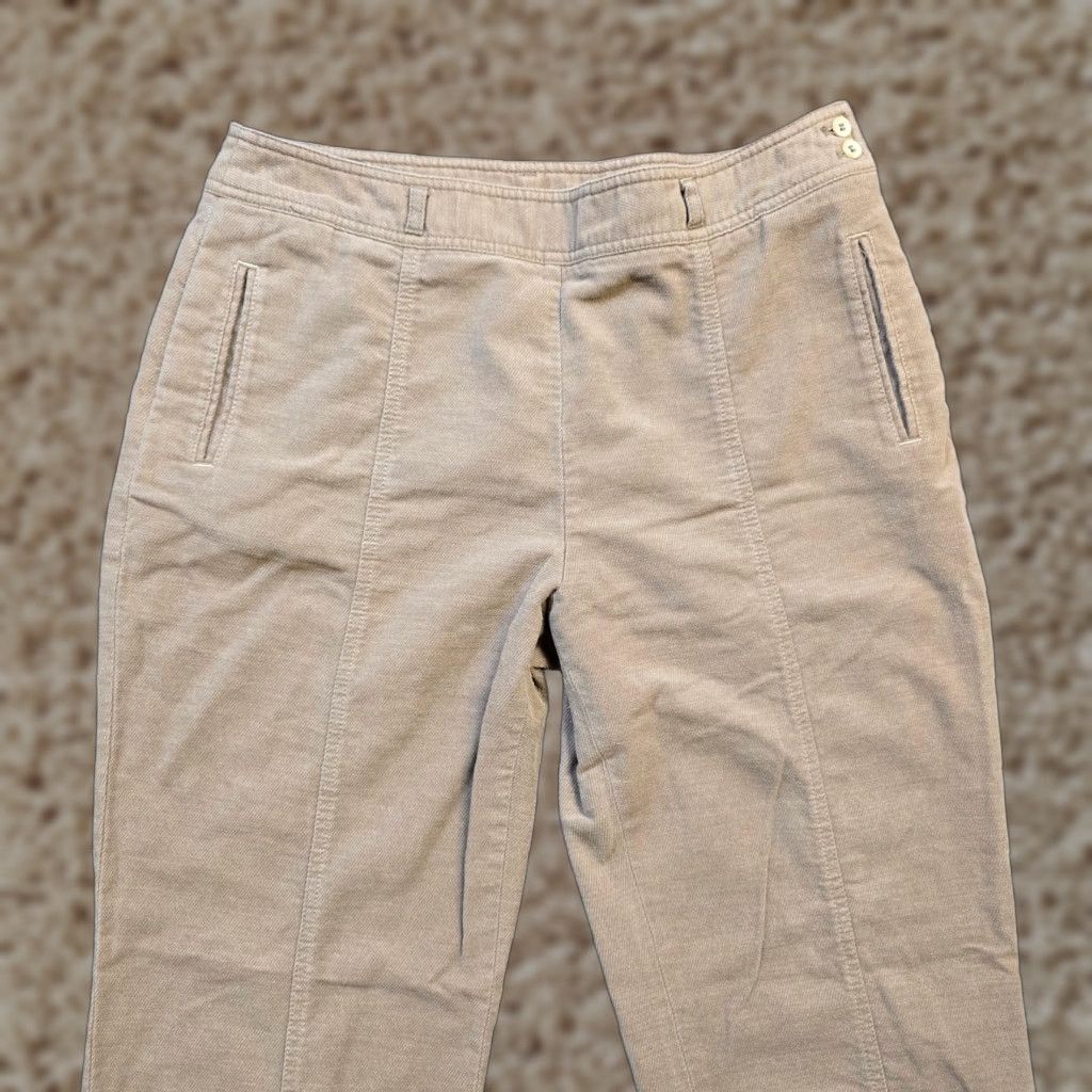 J. Jill VINTAGE J Jill Pants Womens 14 Beige Corduroy Velour Straight Leg Pockets 90s Cleaned Size 36" / US 14 / IT 50 - 1 Thumbnail