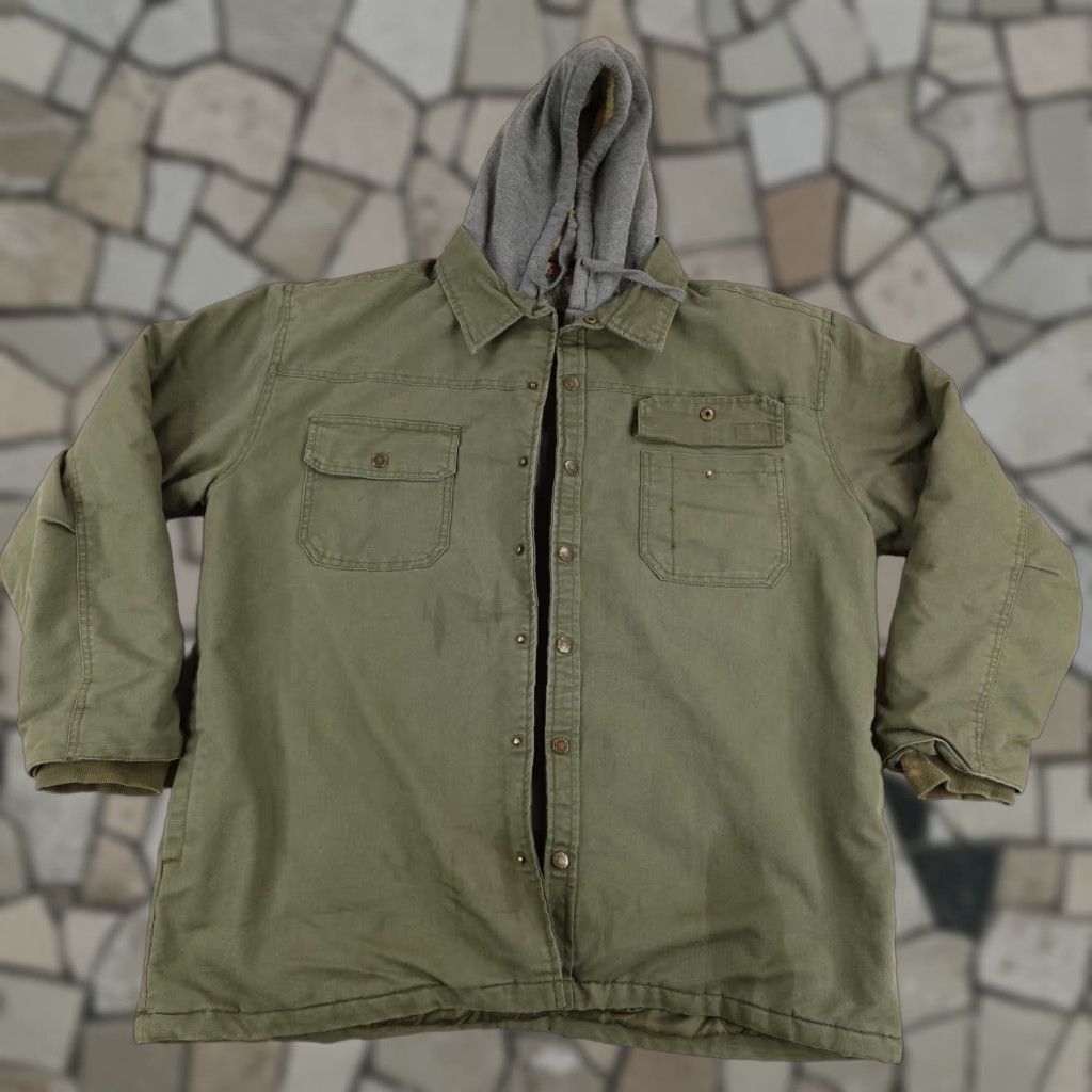 Dickies Dickies Jacket Mens 2XL Green Quilt Lined Canvas Hooded Chore Field Barn Coat Size US XXL / EU 58 / 5 - 1 Thumbnail