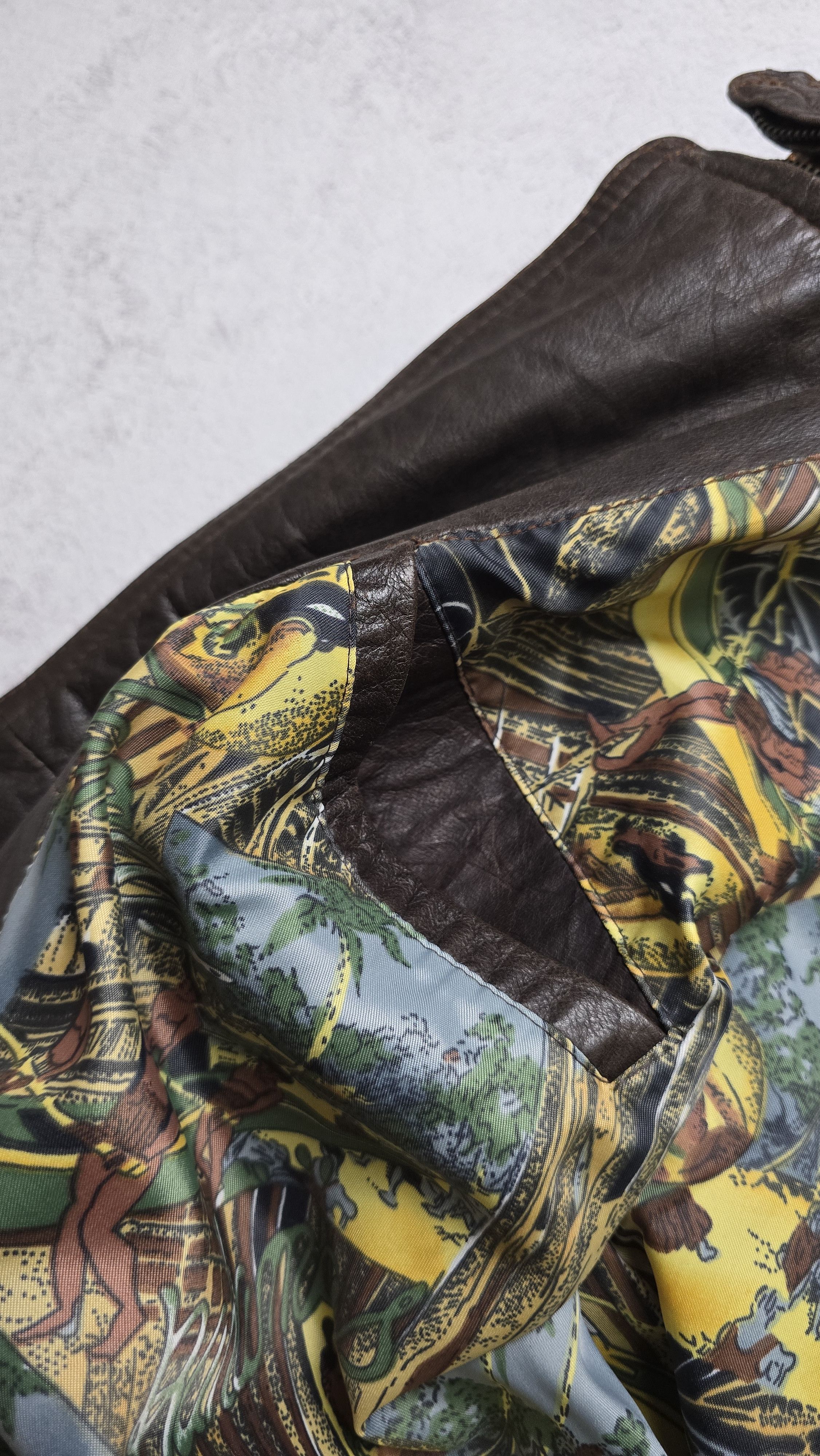 Chevignon VTG Leather Bomber Jacket Brown Bahamas Lining Aviator Heavy Size US L / EU 52-54 / 3 - 21 Thumbnail
