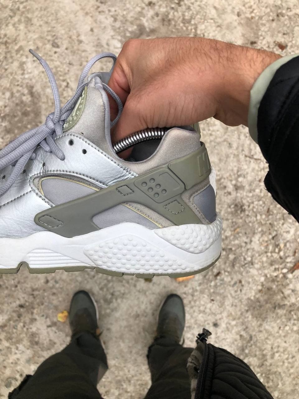 Nike × Vintage VERY RARE NIKE AIR HUARACHE RUN JAPAN STYLE DRILL SWOOSH Y2K Size US 8.5 / IT 38.5 - 3 Thumbnail