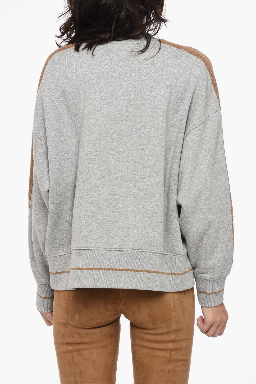 Palm Angels og1mm0326 Embroidered Crewneck Sweatshirt in Grey Size XXS / US 00 / IT 34 - 2 Thumbnail