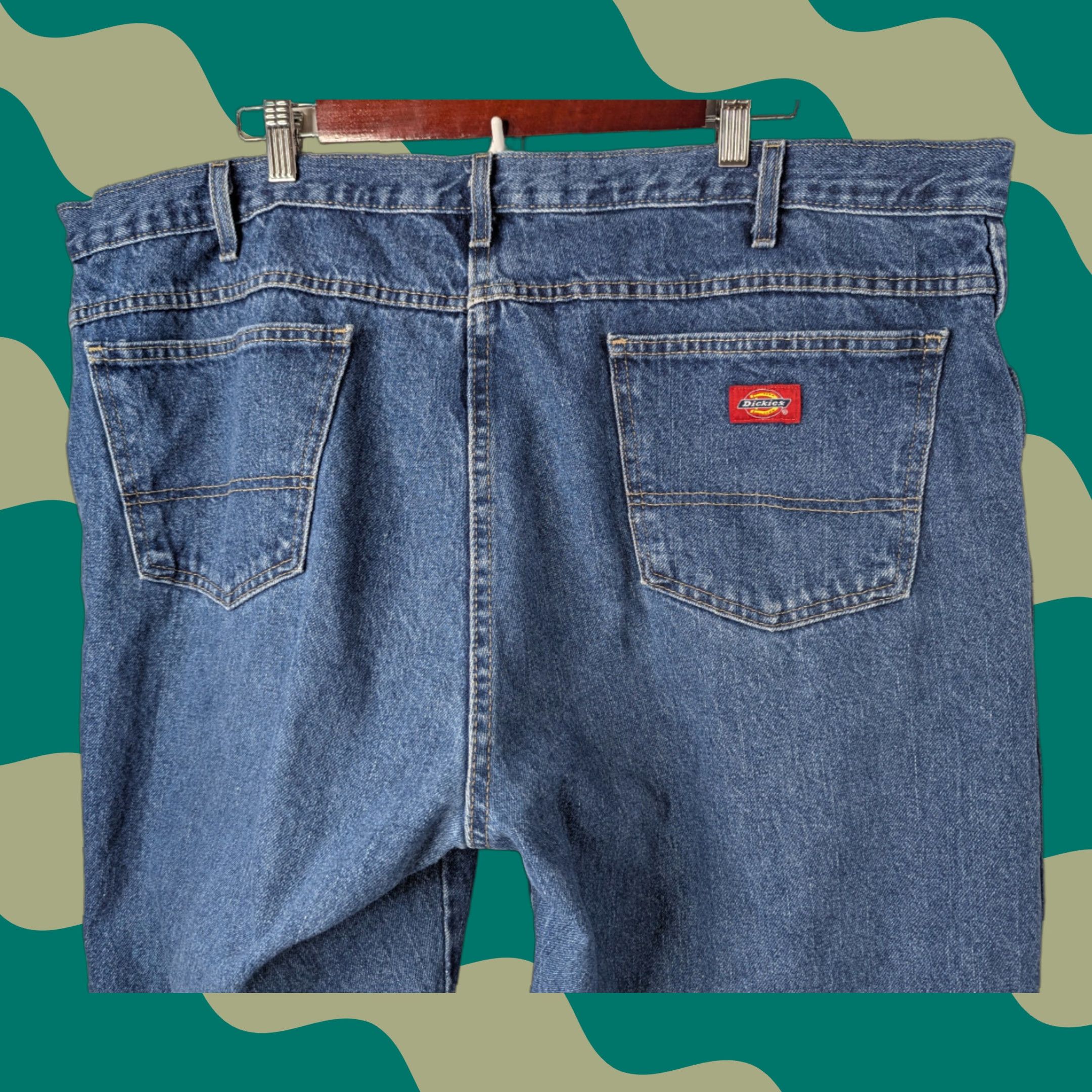 Dickies Dickies Jeans Men 5-Pocket Straight Relaxed Fit Blue 44x32 Denim Cotton Workwear Big & Tall W Mens Size US 44 / EU 60 - 1 Thumbnail