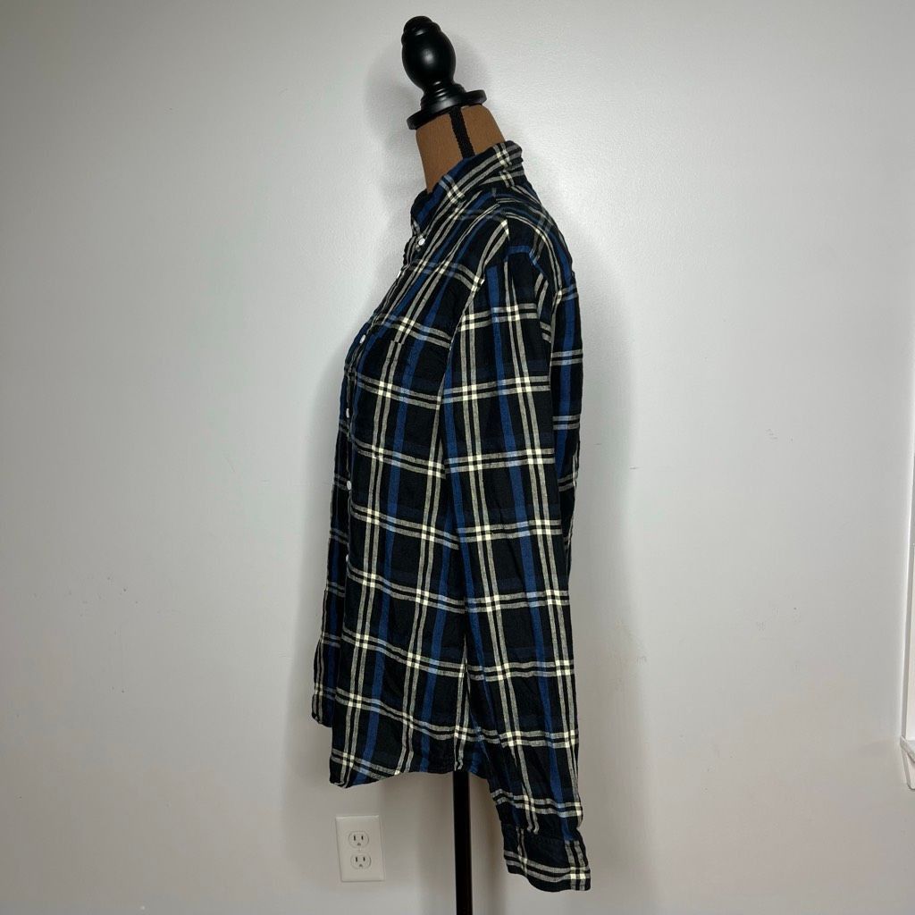 Club Monaco Club Monaco Black Multi Long Sleeve Plaid 100% Linen Button Up Shirt Mens Medium Size US M / EU 48-50 / 2 - 9 Thumbnail