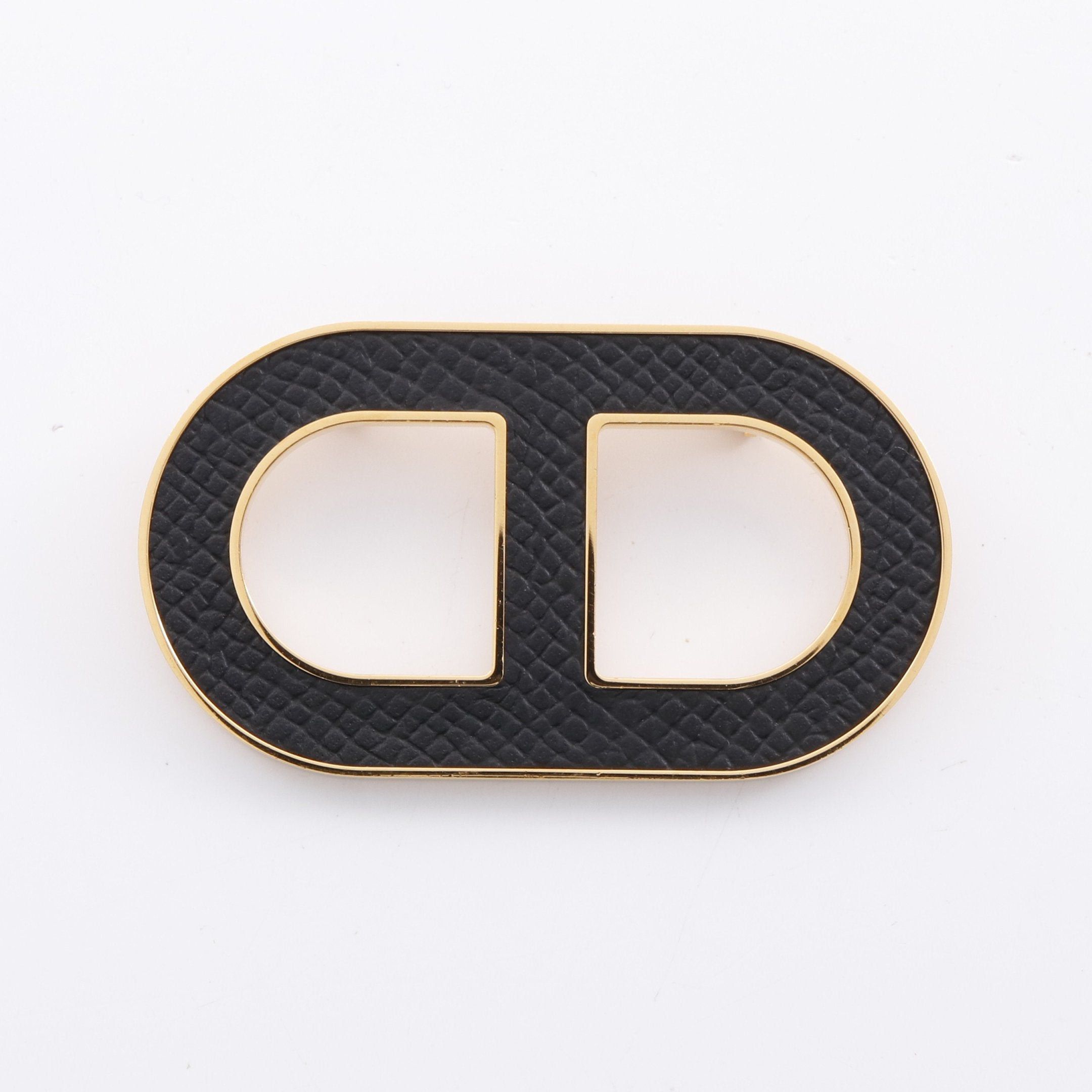 Hermes Hermes Chaîne Brooch Gp Veau Epsom Black Gold Size ONE SIZE - 1 Thumbnail