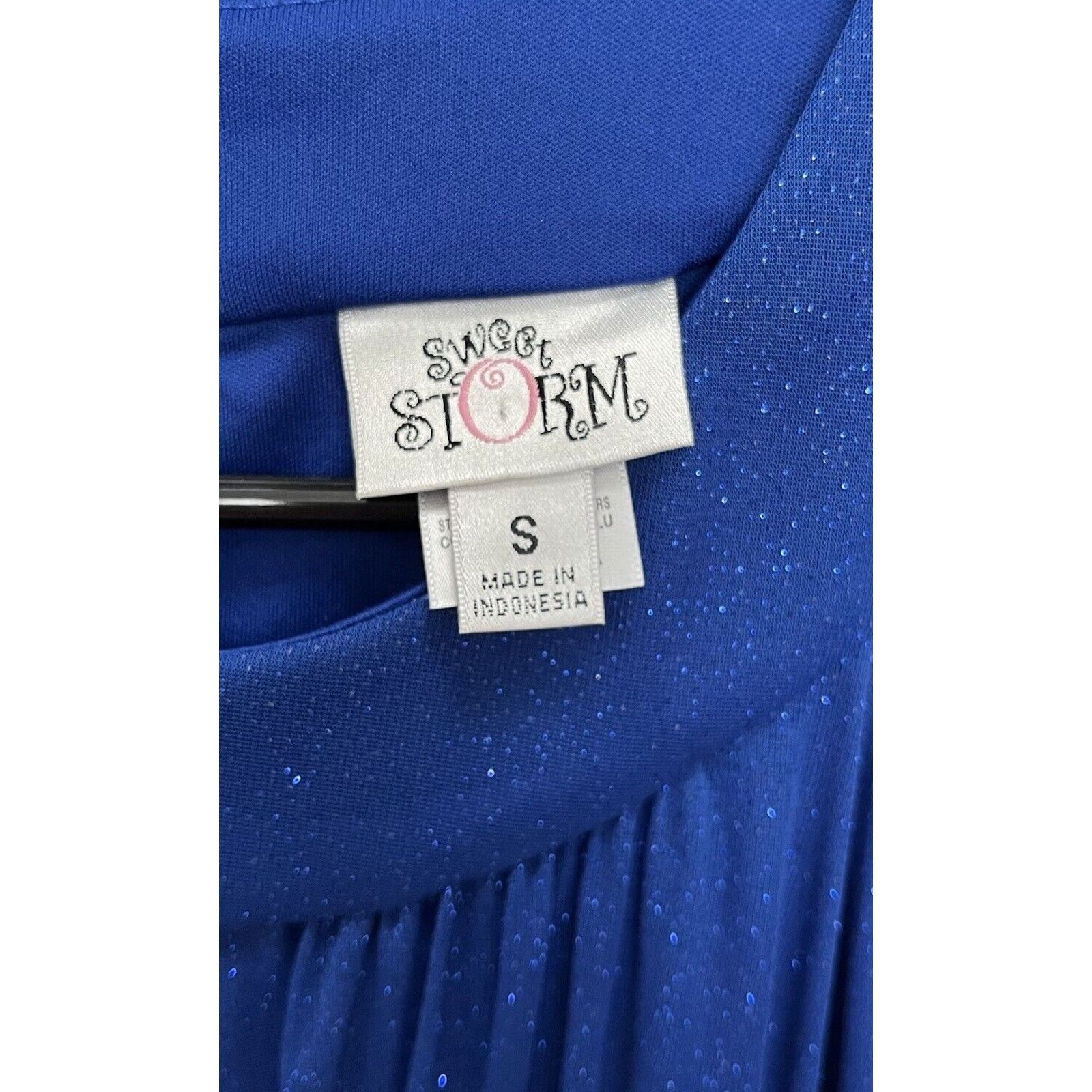 Vintage Sweet Storm | Blue Shimmer Keyhole Maxi Party Dress vintage Size S / US 4 / IT 40 - 4 Thumbnail