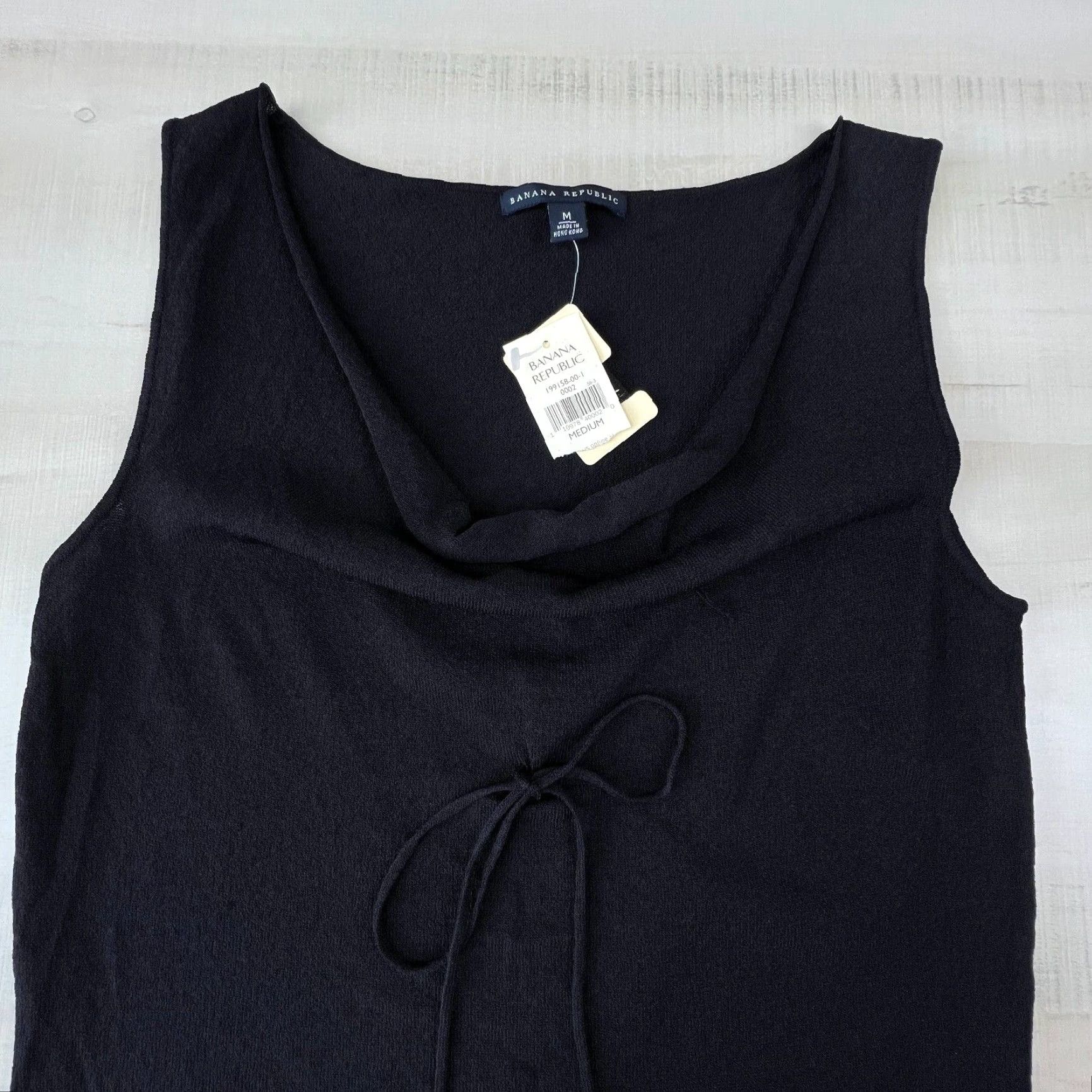 Banana Republic Banana Republic Black Sleeveless Drap Neck Womens Top Medium Blouse Size M / US 6-8 / IT 42-44 - 2 Thumbnail