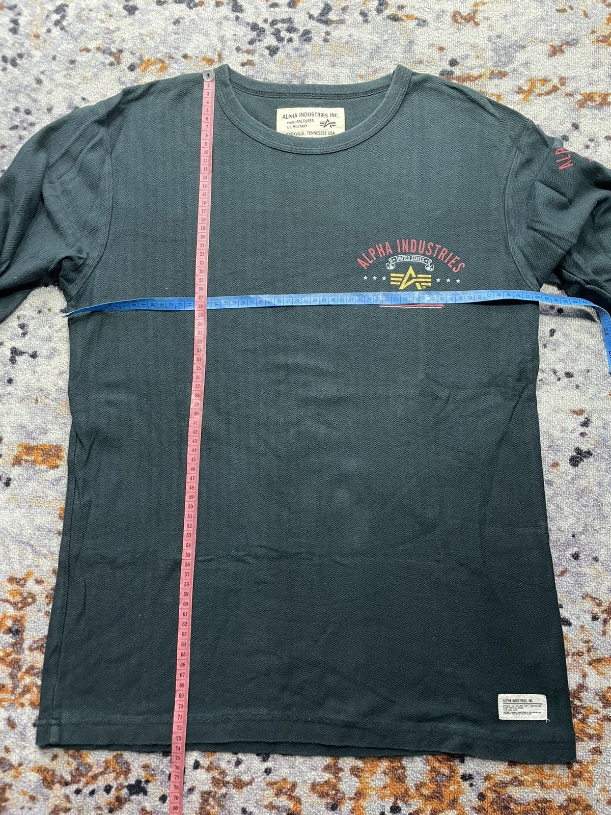 Alpha Industries × Vintage Alpha Industries Longsleeve Tee skull army Size US L / EU 52-54 / 3 - 8 Thumbnail