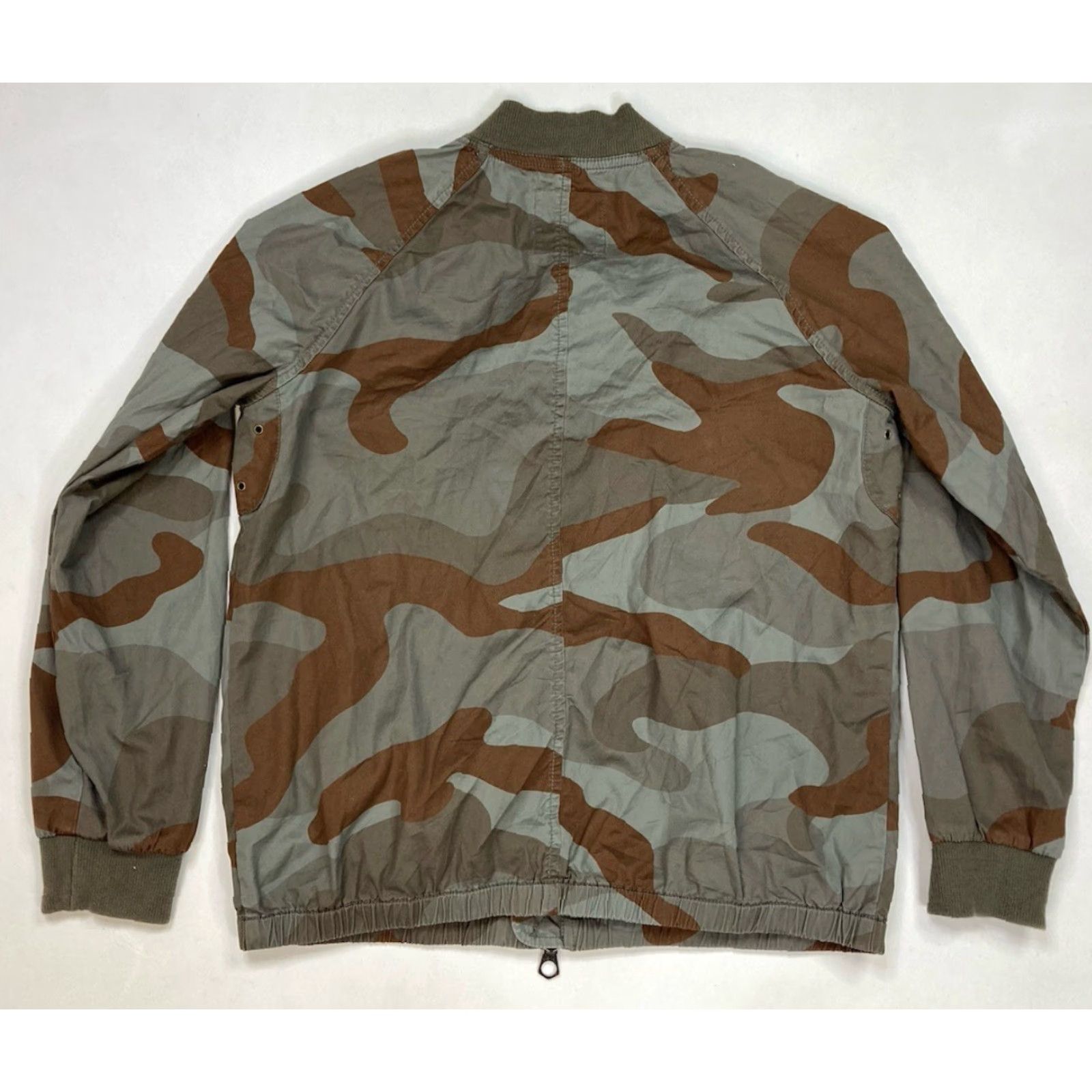 Madewell Madewell Jacket Women Medium Green Multicolor Camo Bomber Leather? (Note: original uses Cotton) Size M / US 6-8 / IT 42-44 - 2 Thumbnail