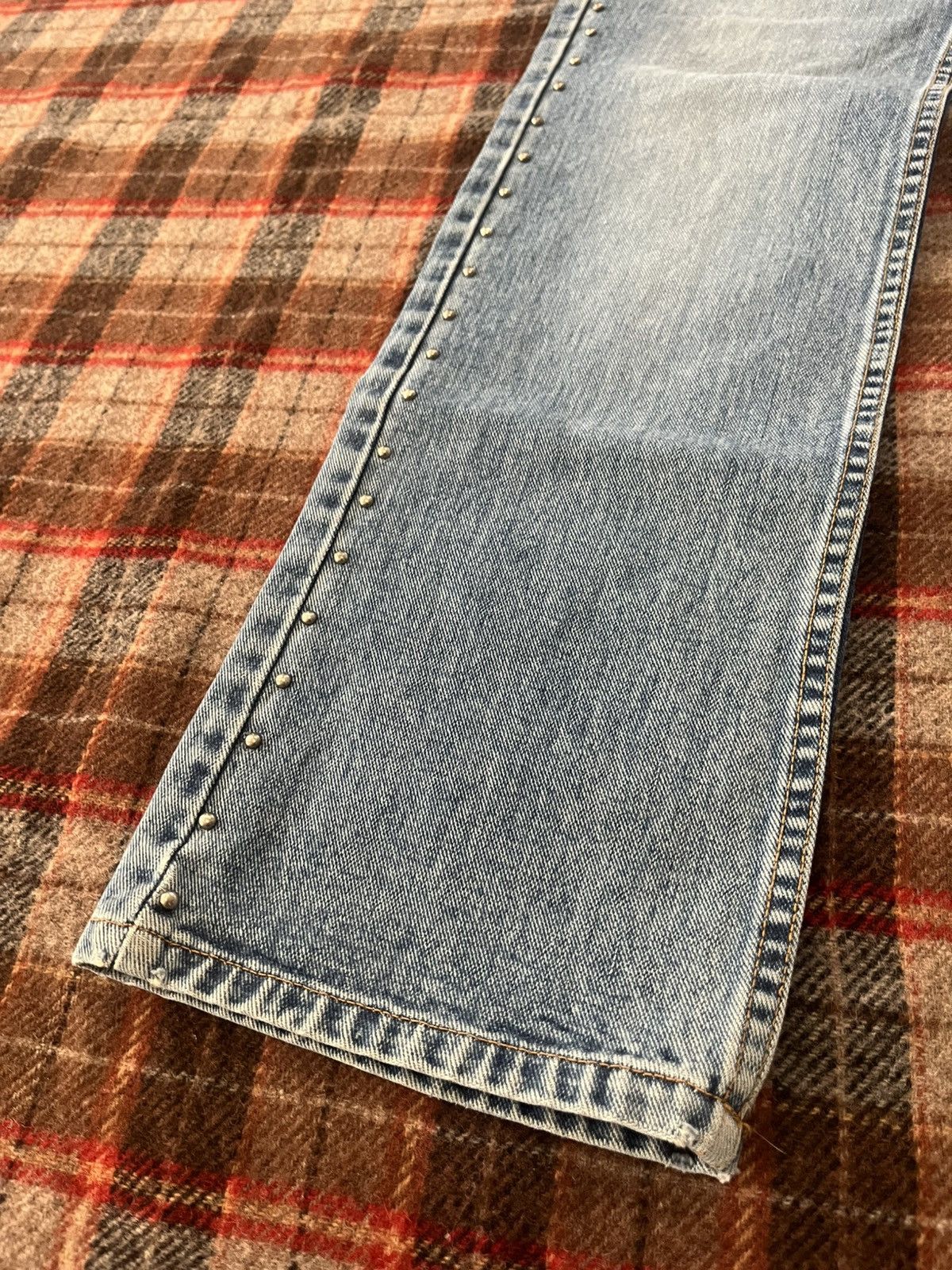 Fossil × Vintage × Von Dutch Vintage Y2K 2000’s Studded flare Fossil denim pants Size 31" - 2 Thumbnail