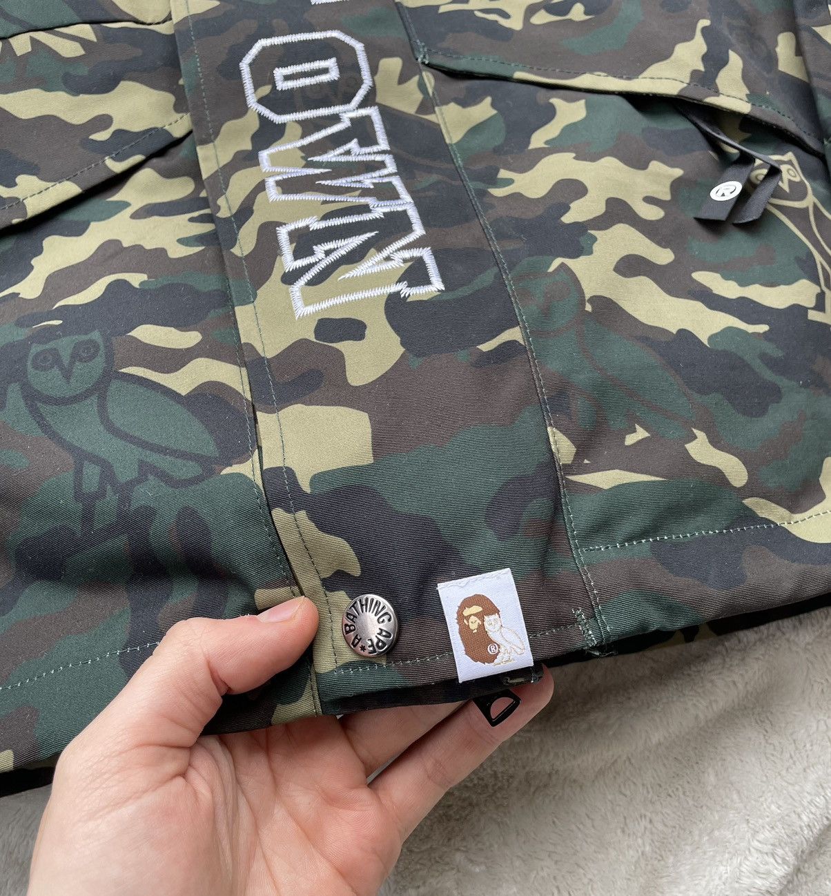 Bape x OVO Green Woodland Camo Snowboard Jacket