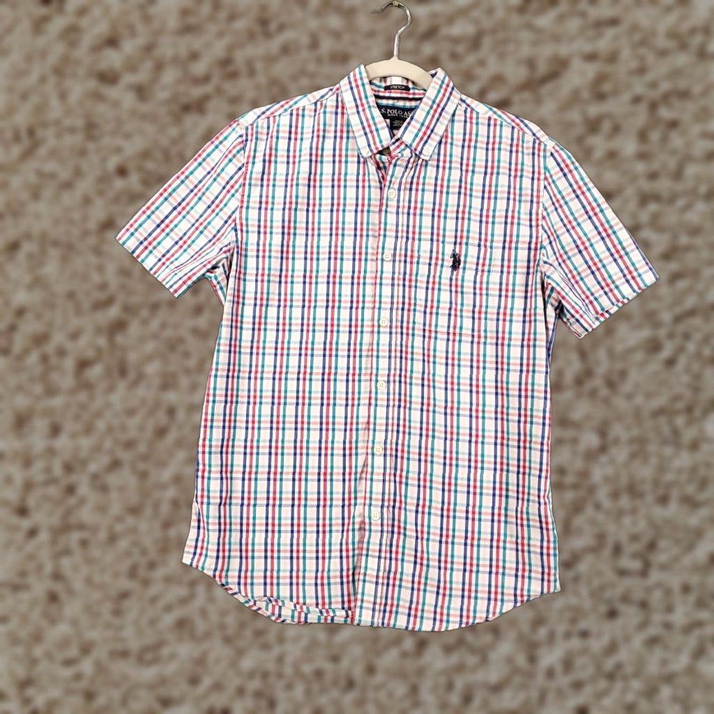 Vintage US Polo Assn Shirt Mens Small Red Blue White Plaid Button Up Stretch Size US S / EU 44-46 / 1 - 1 Thumbnail