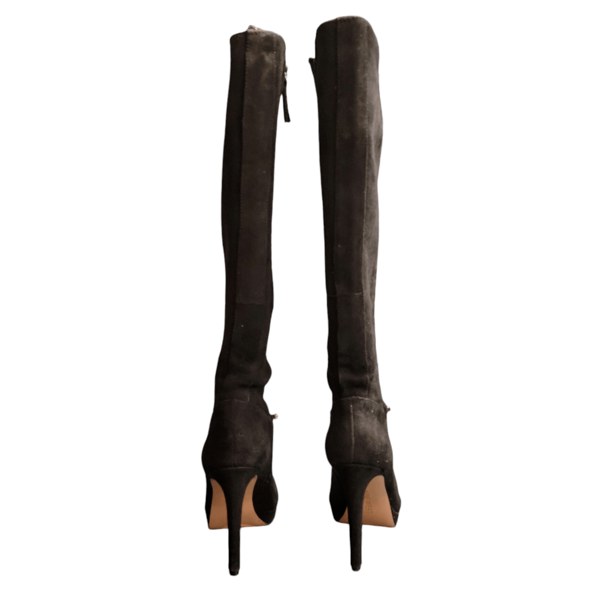 Nine West Nine West Black Suede Leather Tall Heeled Boots Size US 7 / IT 37 - 5 Thumbnail