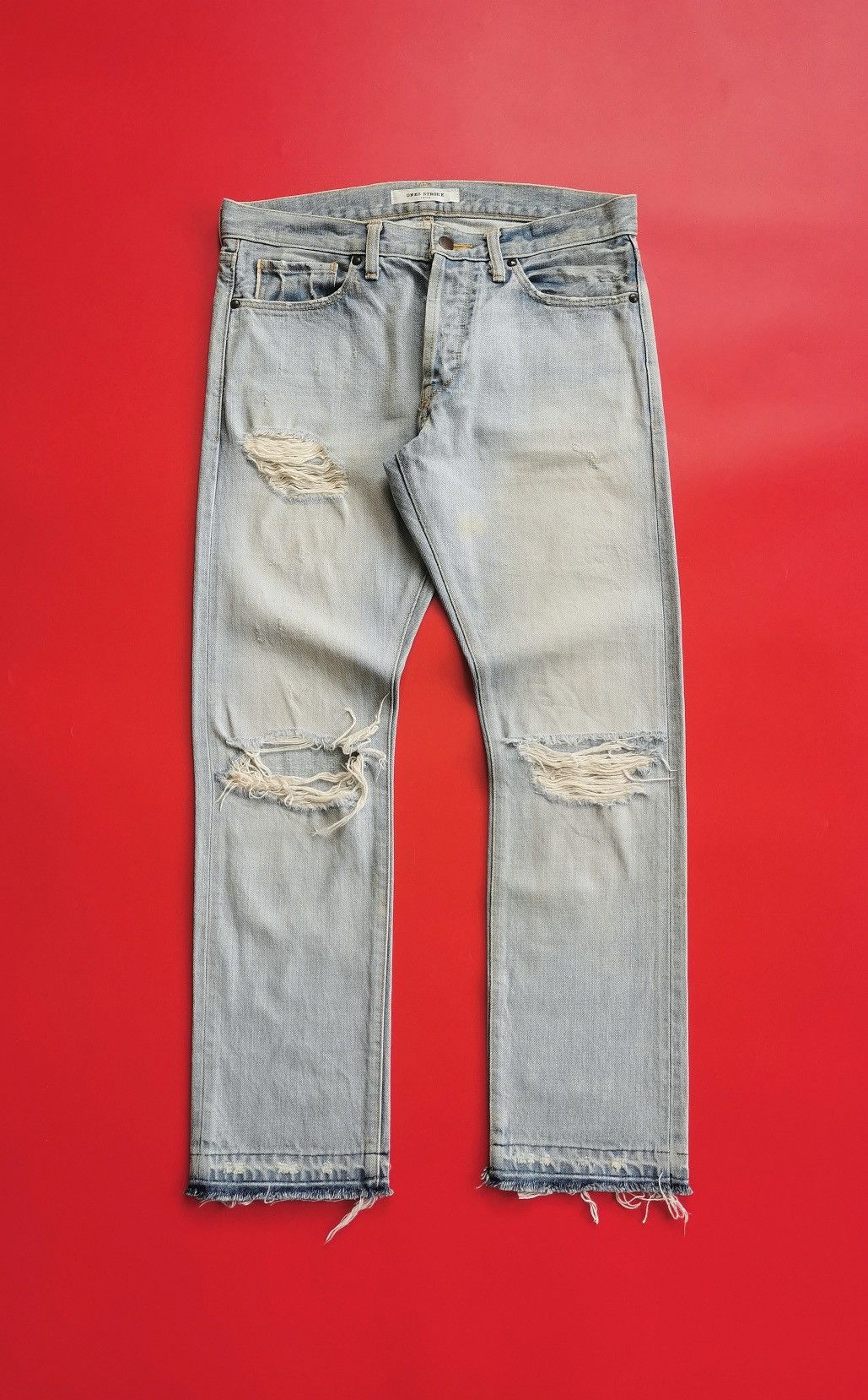 ONES STROKE Ones Stroke Tokyo Selvedge Destroyed Thrashed Jeans Kith Size US 32 / EU 48 - 3 Thumbnail