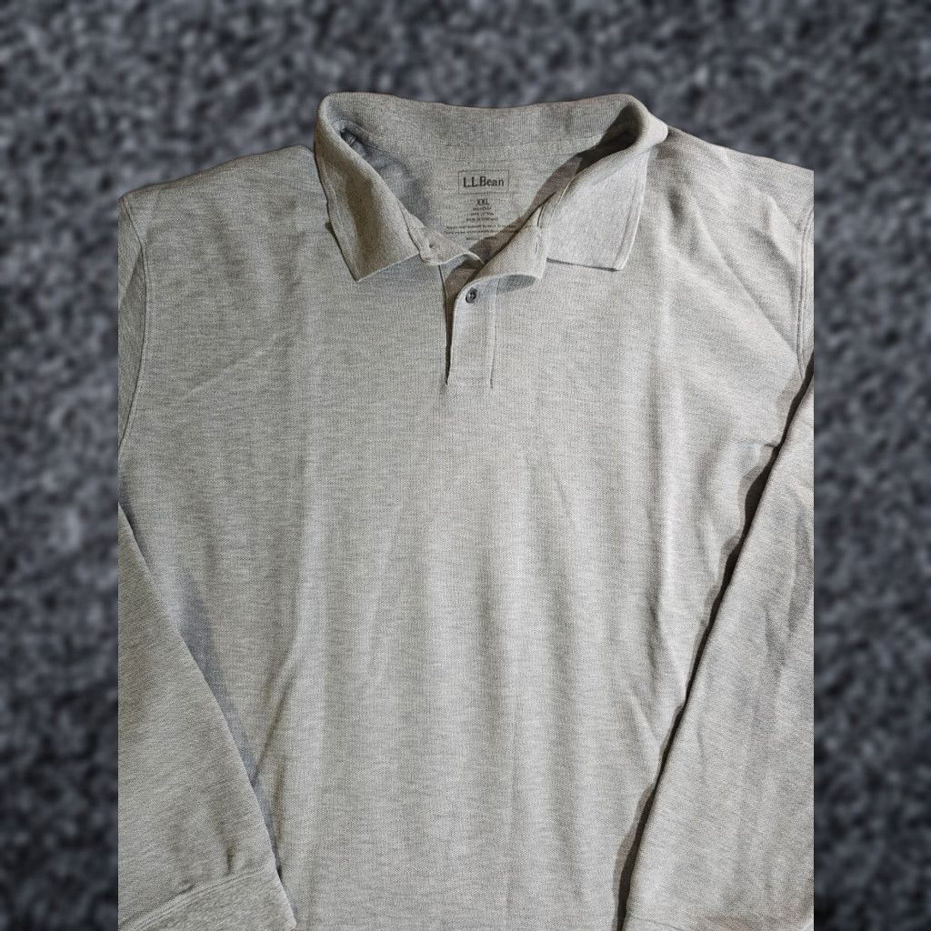 Vintage L.L. Bean Polo Shirt Heather Gray Long Sleeve Classic Fit Men 2XL Regular Cotton Logo Outdoor Hunting Fishing Hiking Activewear Casual Formal Size US XXL / EU 58 / 5 - 1 Thumbnail