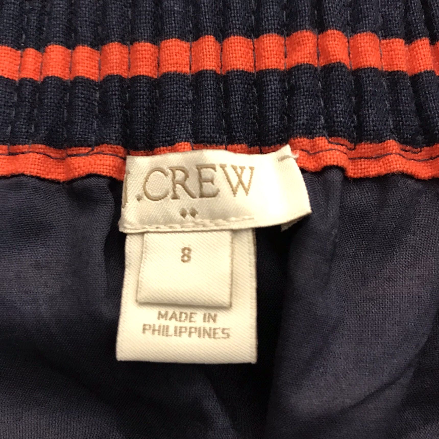 J.Crew J.CREW Striped Pull On Above Knee Skirt with Pockets Women's Size 8 Navy/Orange Size 30" / US 8 / IT 44 - 4 Thumbnail