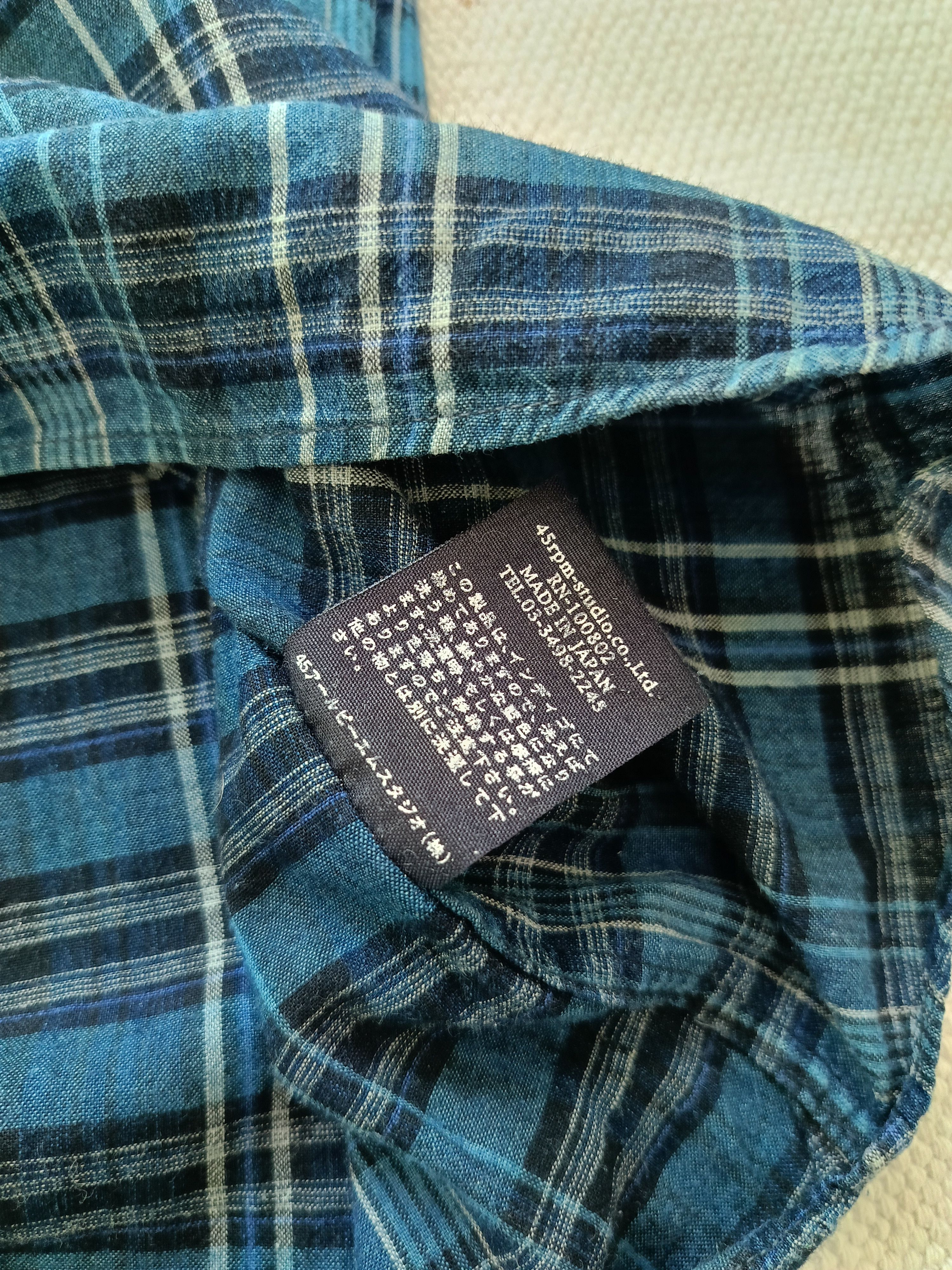 45rpm 45RPM studio by R 3 Japan blue plaid indigo pullover shirt Size US L / EU 52-54 / 3 - 14 Thumbnail