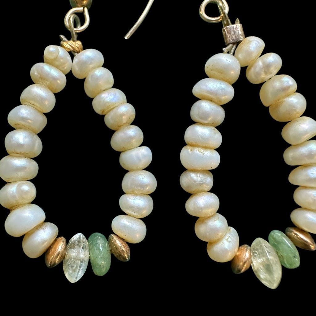 Other 10 Karat 10K Yellow Gold Genuine Pearl Hoop Dangle Dainty Ea Size ONE SIZE - 5 Thumbnail