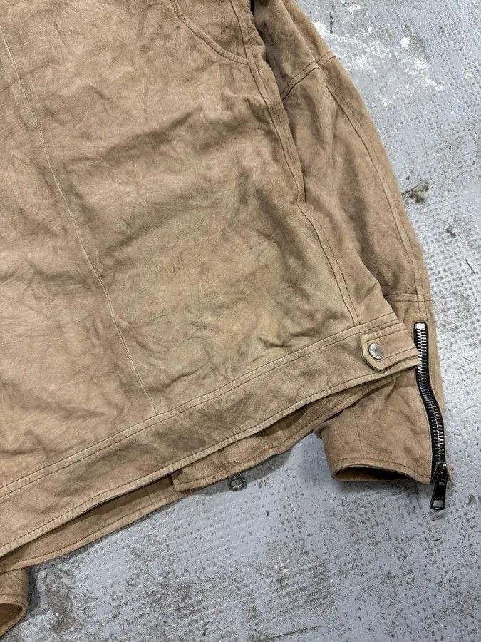 Gucci SS2004 Gucci Asymmetrical Multi Zips Biker Beige Suede Leather Jacket Size US S / EU 44-46 / 1 - 7 Thumbnail