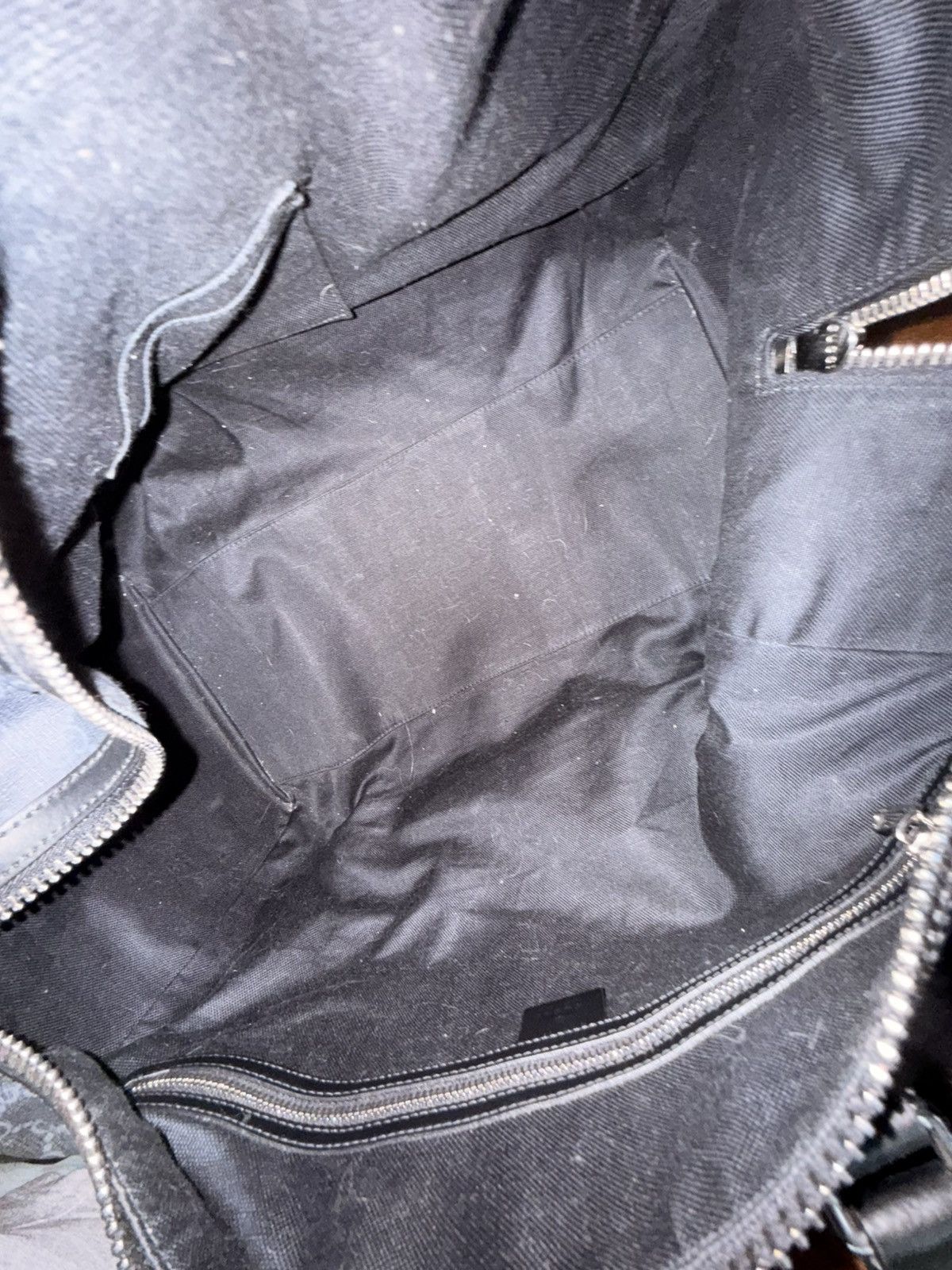 Gucci GUCCI GG Supreme Duffle Bag Black Monogram Weekender Travel Size ONE SIZE - 17 Thumbnail