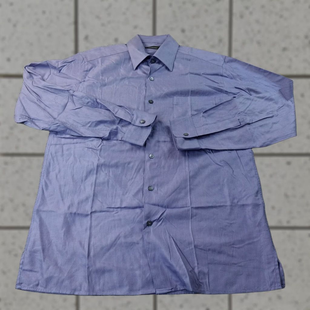 Ermenegildo Zegna Ermenegildo Zegna Shirt Mens L Blue Geometric Long Sleeve Dress Button Up Casual Size US L / EU 52-54 / 3 - 1 Thumbnail