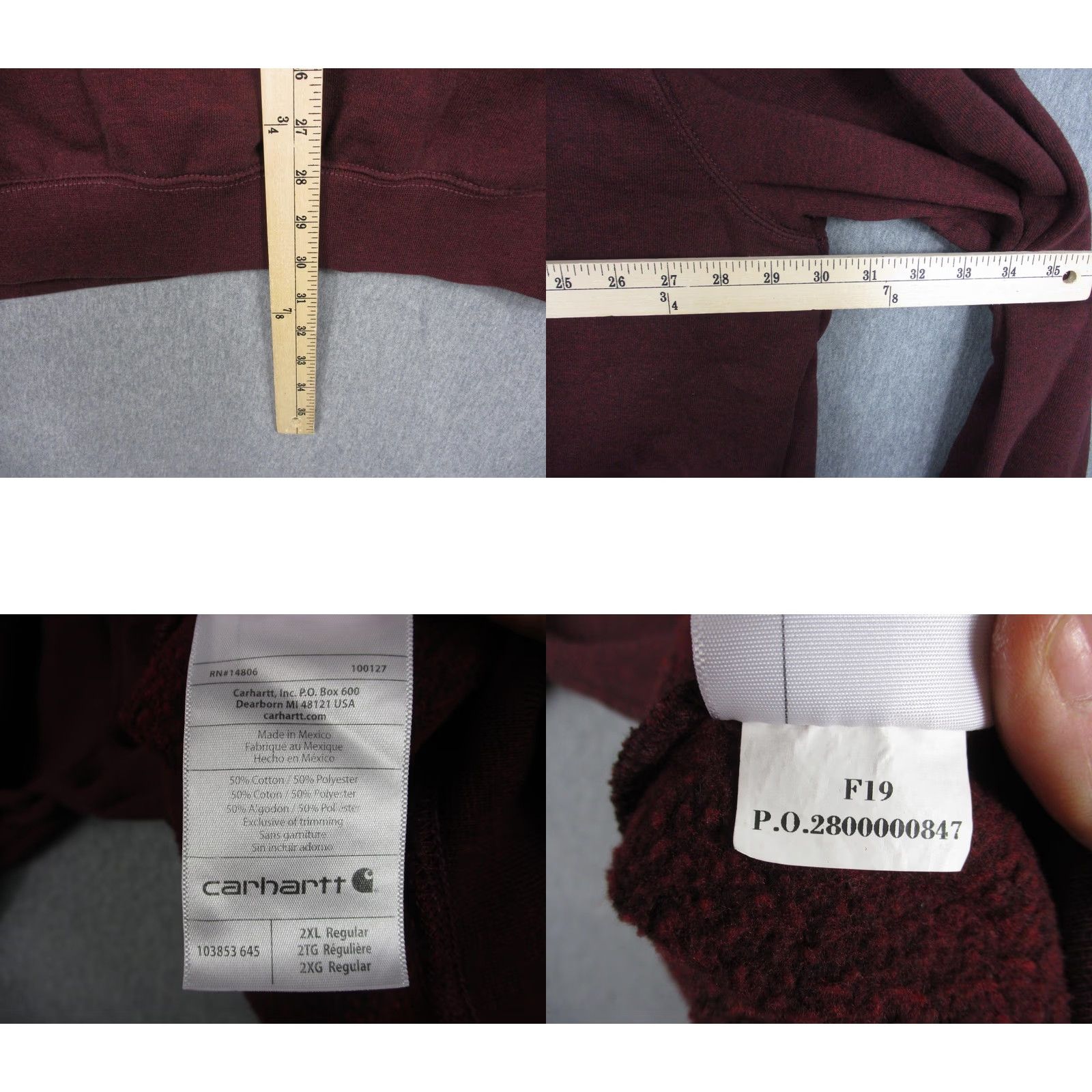 Carhartt Carhartt Sweatshirt Mens 2XL Red Fleece Pullover Crewneck Logo Graphic Tagless Size US XXL / EU 58 / 5 - 8 Thumbnail