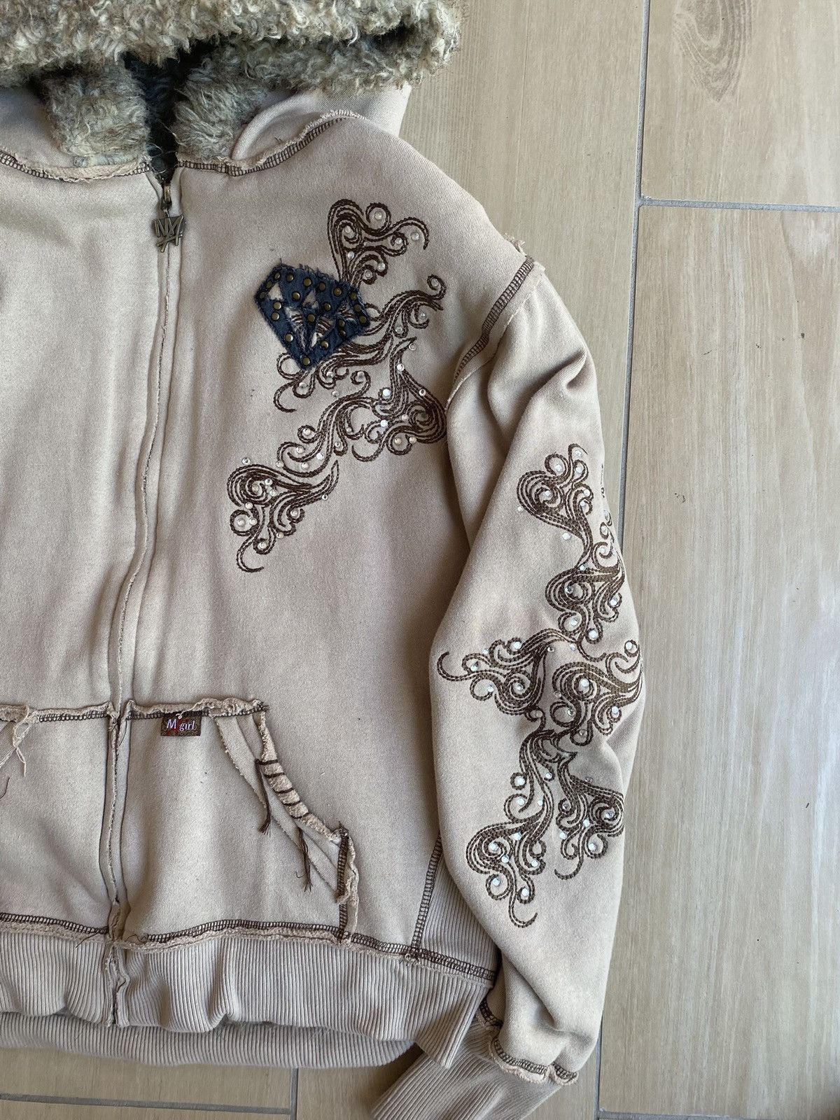 Carhartt M.A. Girl Beige Brown Zip-up Hoodie Japanese brand y2k style Size S / US 4 / IT 40 - 2 Thumbnail