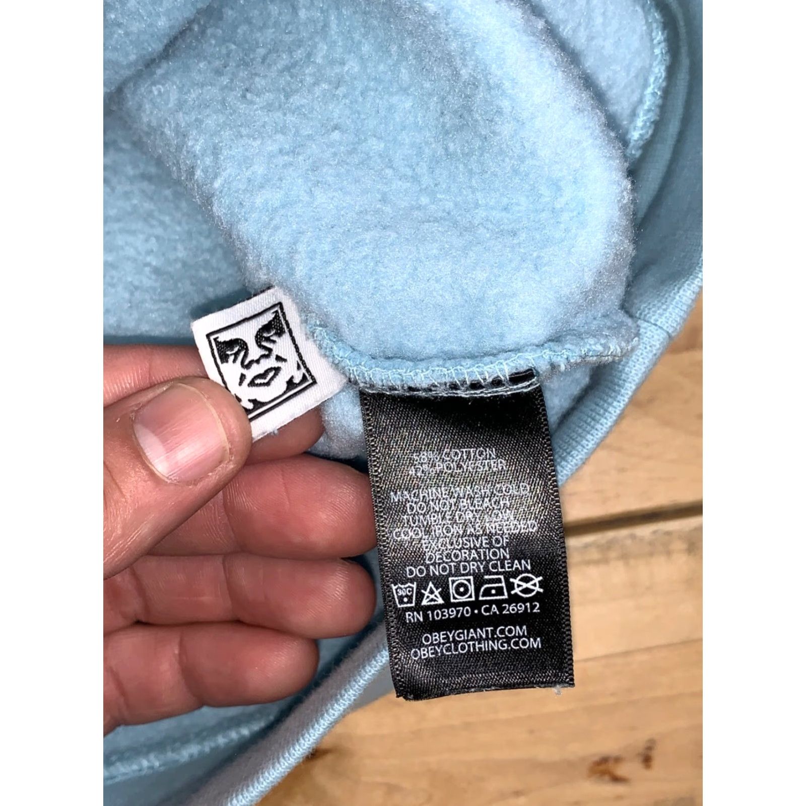 Obey OBEY Mellow Bear Hoodie Blue Womens S Pullover Embroidered 10951 Size S / US 4 / IT 40 - 4 Thumbnail