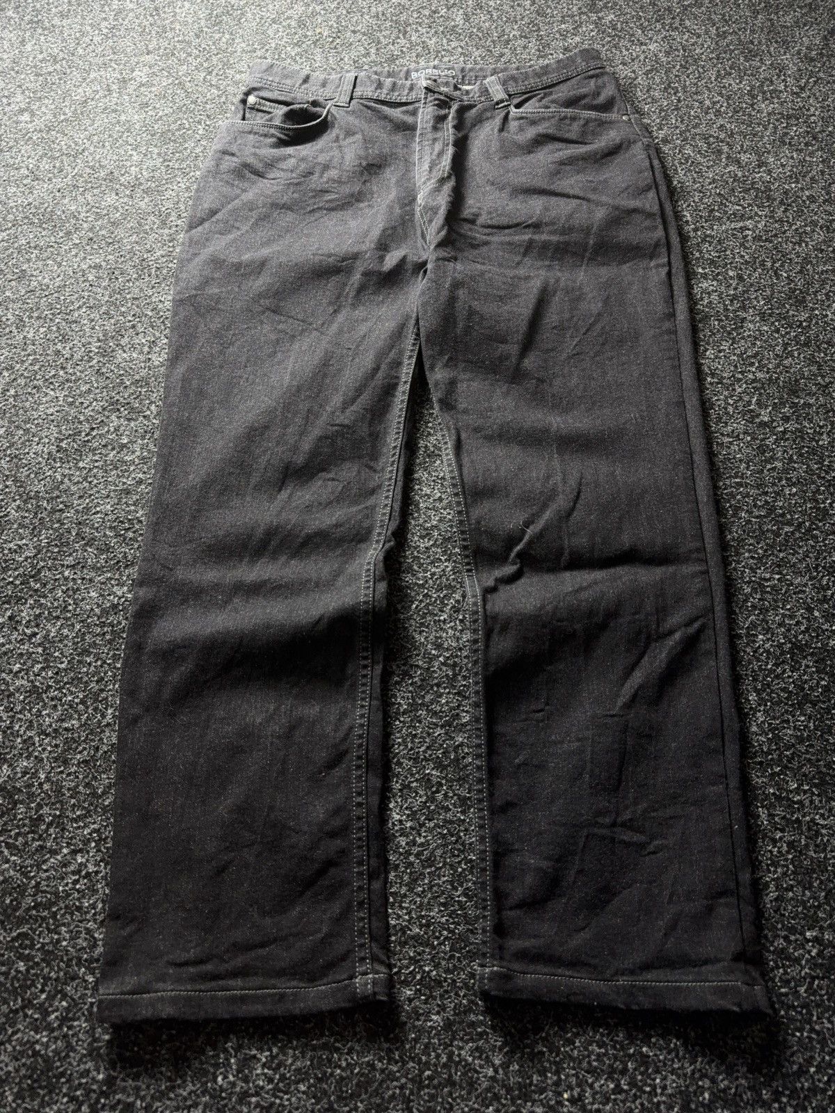 Vintage Luxury Avant Garde Borelio Black Straight Leg Denim Jeans Size US 33 - 1 Thumbnail