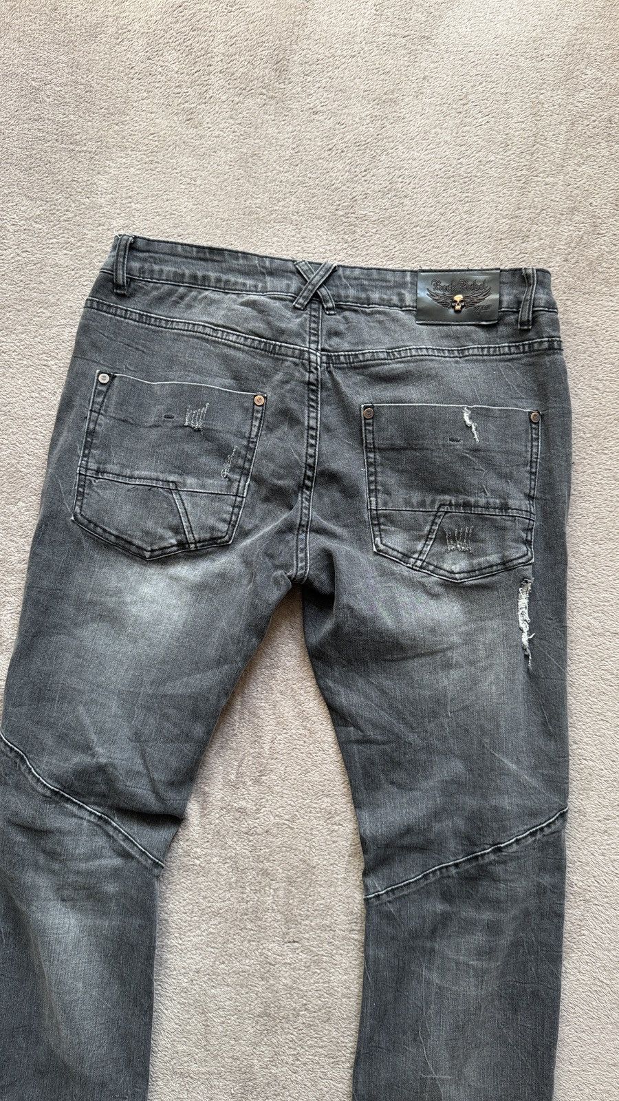 If Six Was Nine Rock Rabel Crazy Ripped Faded Jean Y2K LGB ifsixwasnine vibe Size US 32 / EU 48 - 4 Thumbnail