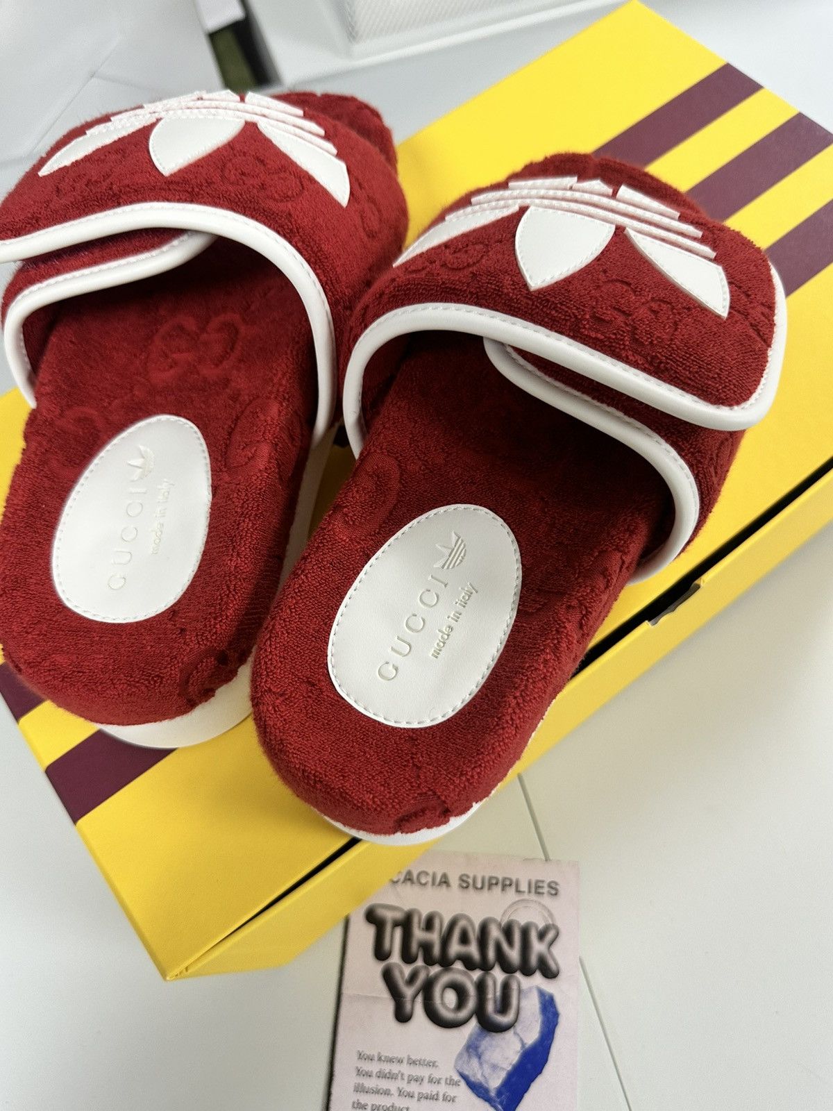 Gucci adidas x Gucci Monogram Slide Red (Women's) Size US 4 / IT 34 - 4 Thumbnail